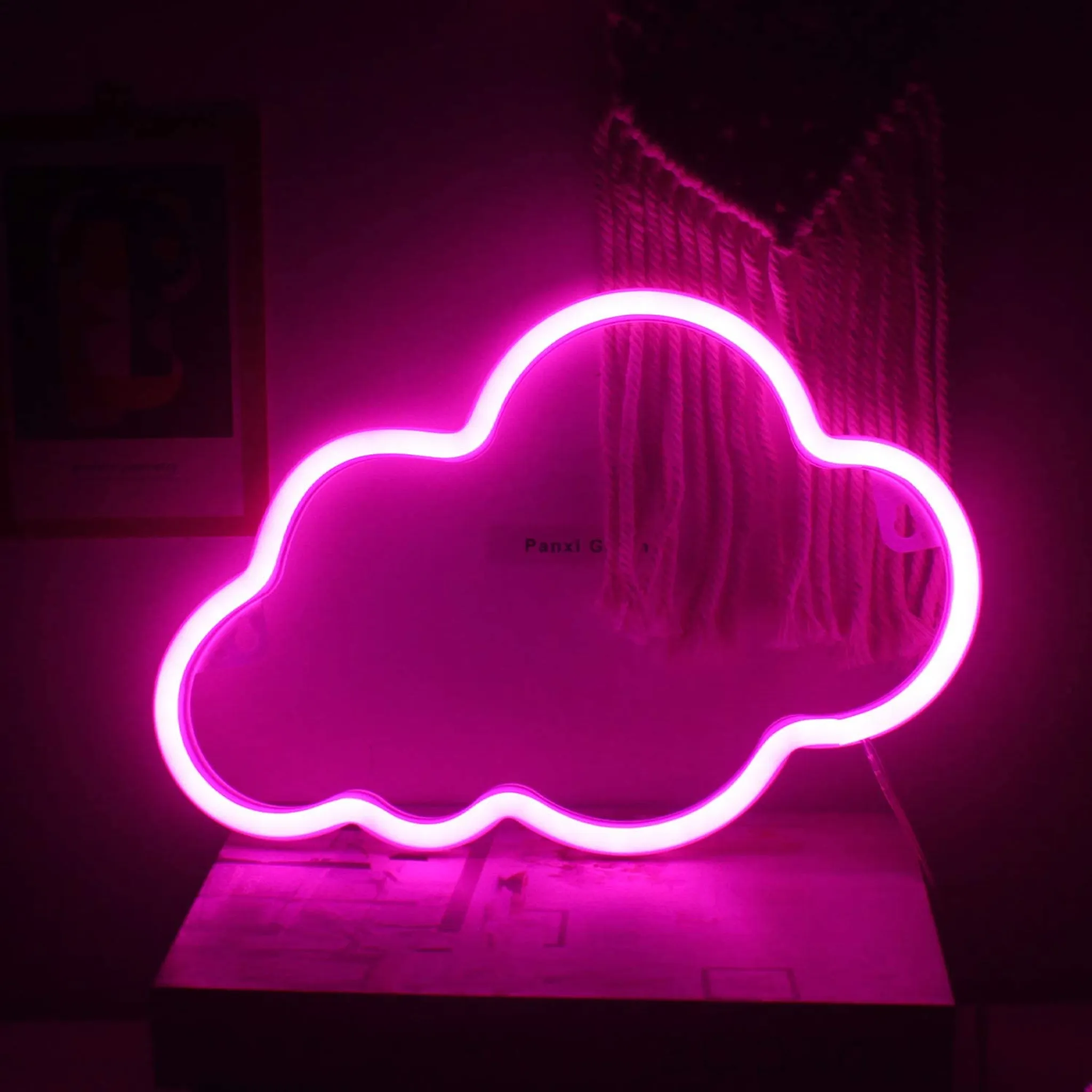 LED Wand Lampe Dekoration Neon Licht Schild Wohn Zimmer Party Beleuchtung USB  Leuchte pink