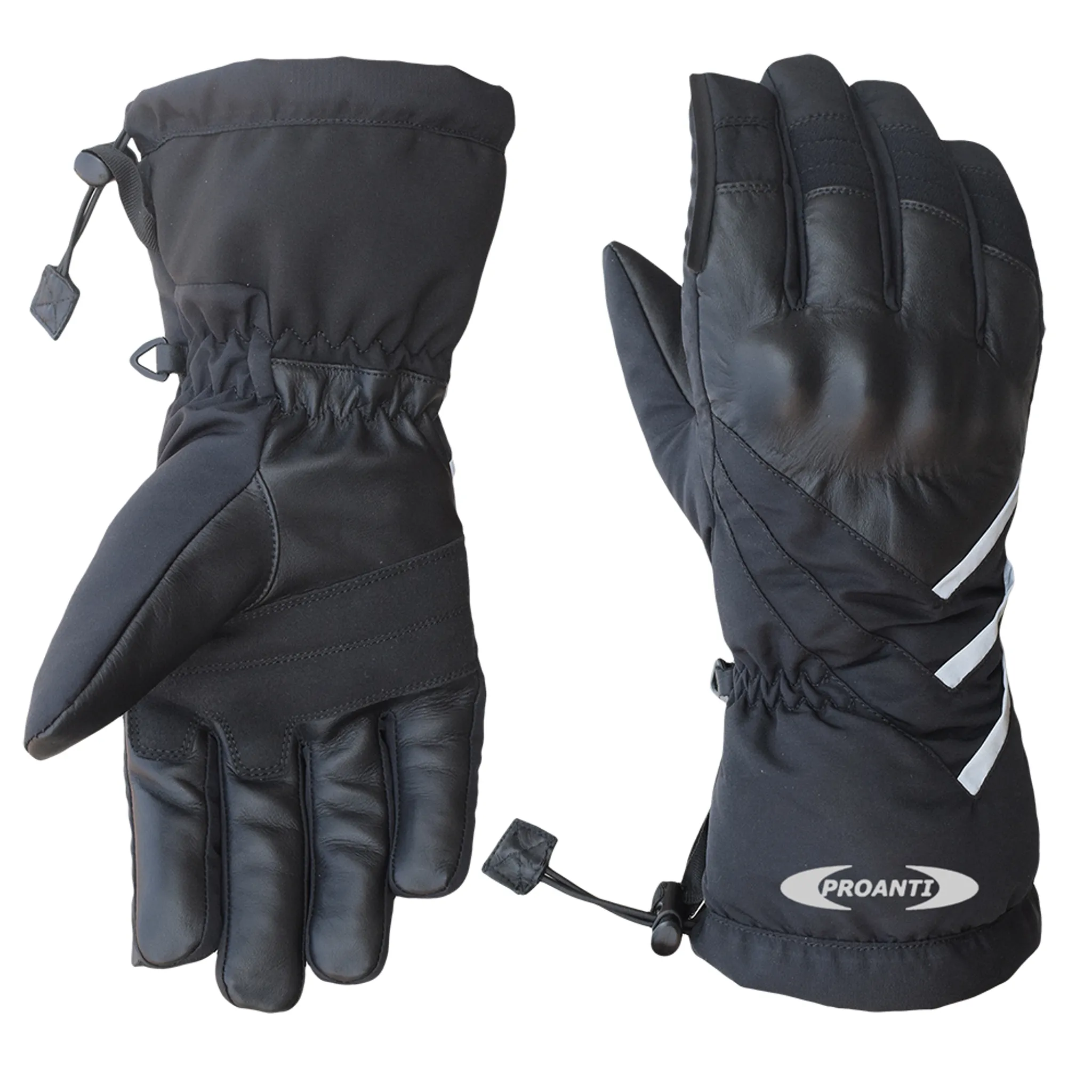 PROANTI Winter Motorradhandschuhe Motorrad Quad Ski Handschuhe mit  Visierwischern - XL