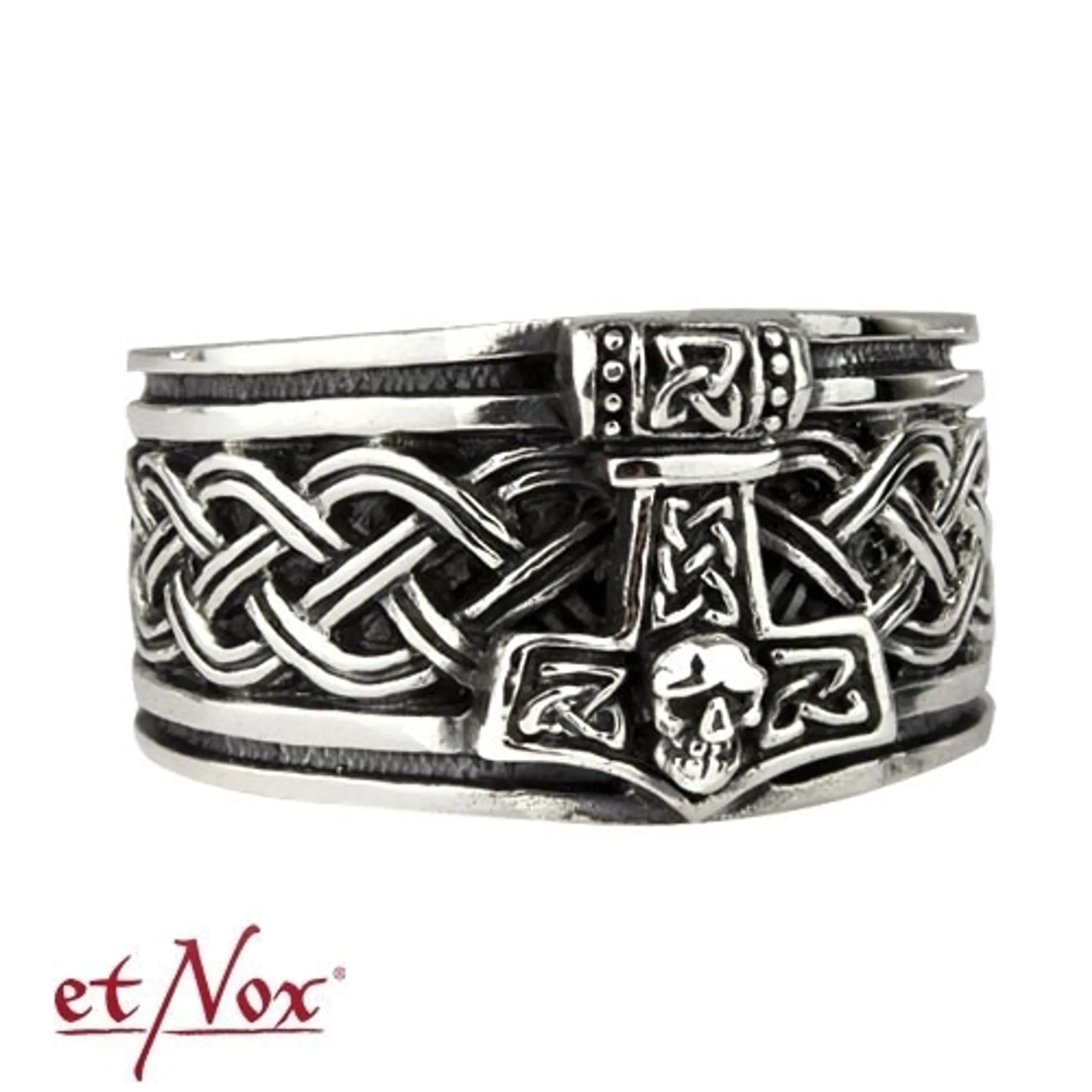etNox Ring „Thors Edelstahl, Hammer“ aus