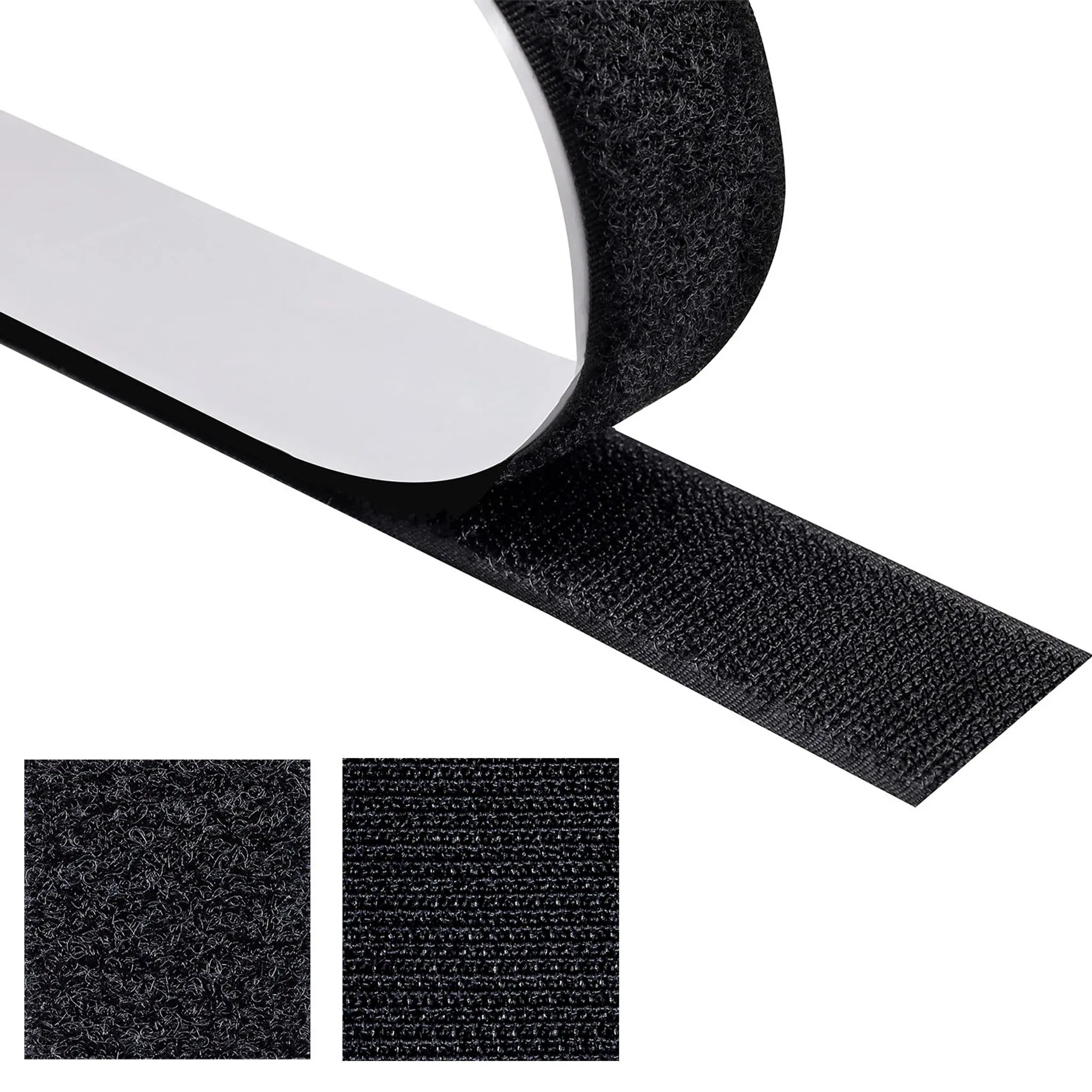 2 x 15M Klettband Selbstklebend Extra Stark Weiß Schwarz Klettverschluss  20mm