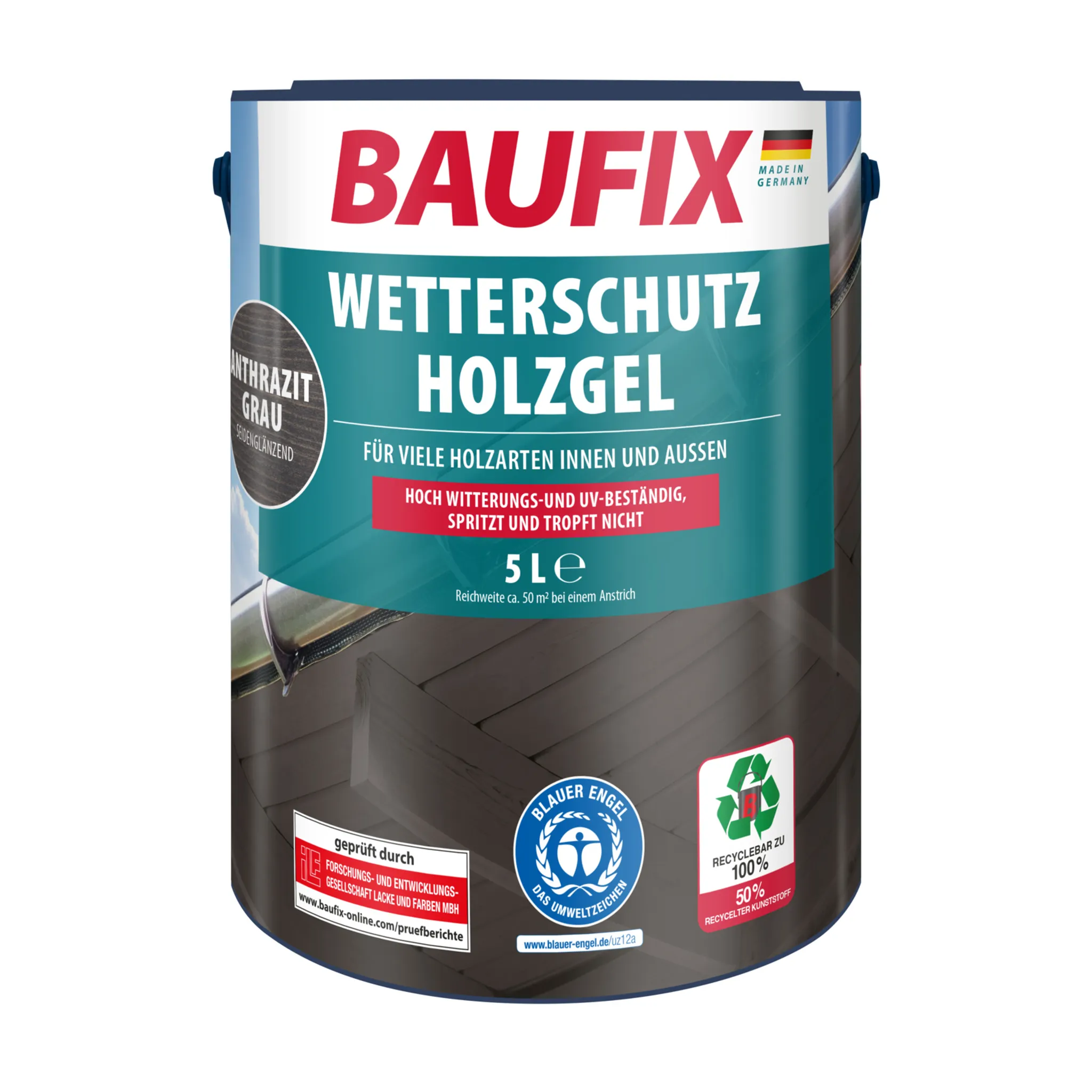 BAUFIX Wetterschutz-Holzgel anthrazitgrau