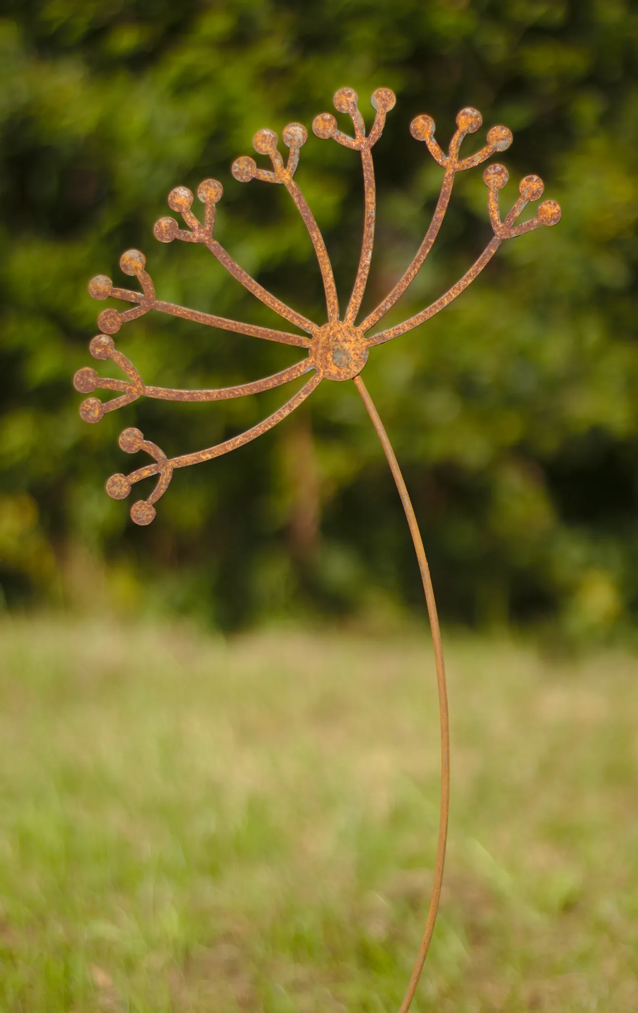 Gartenstecker Pusteblume Aus Metall - Ca. 100 Cm Hoch, Edelrost-Optik, Handgearbeitet