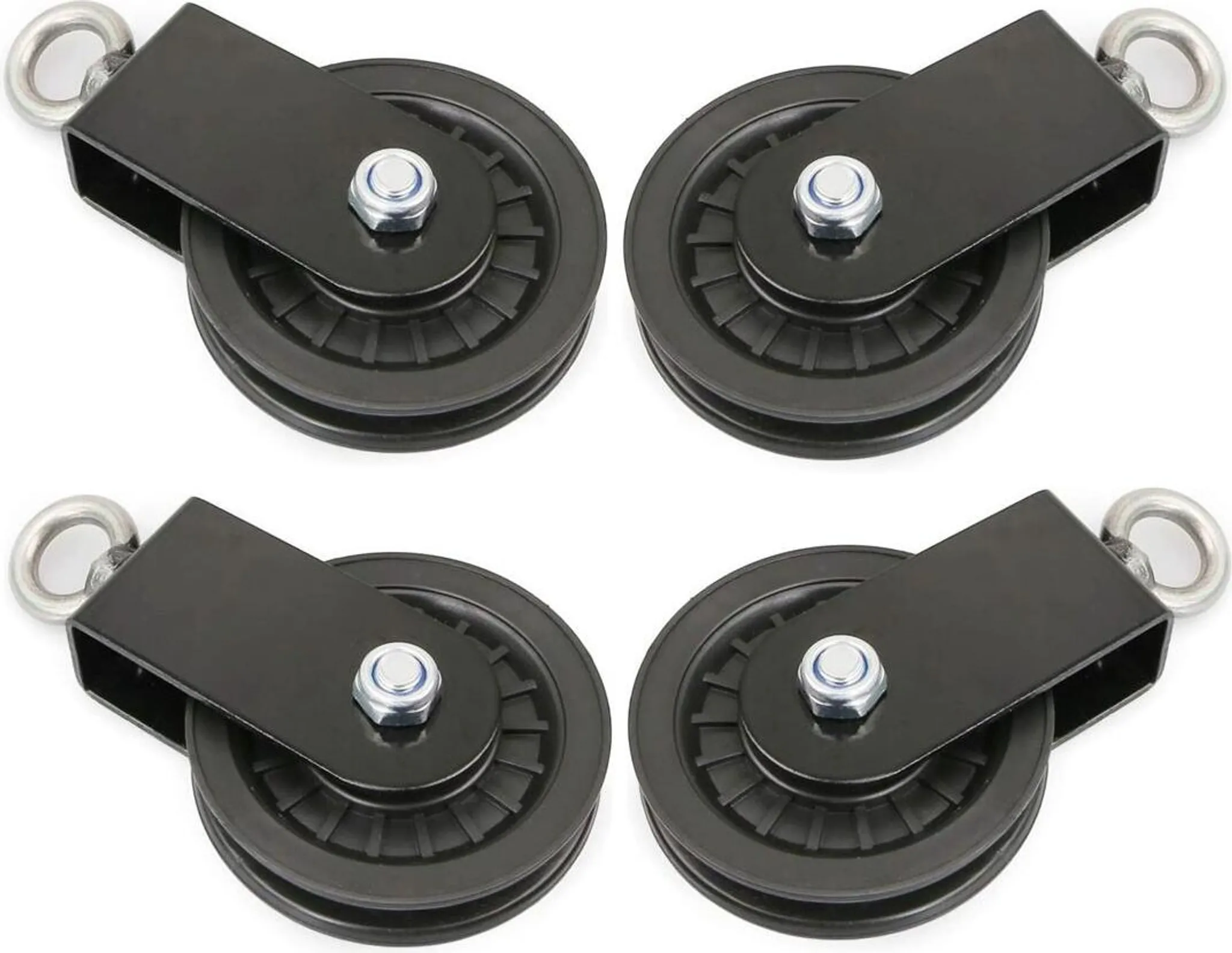 x 90mm Seilrolle mit U Haltebügel Umlenkrolle