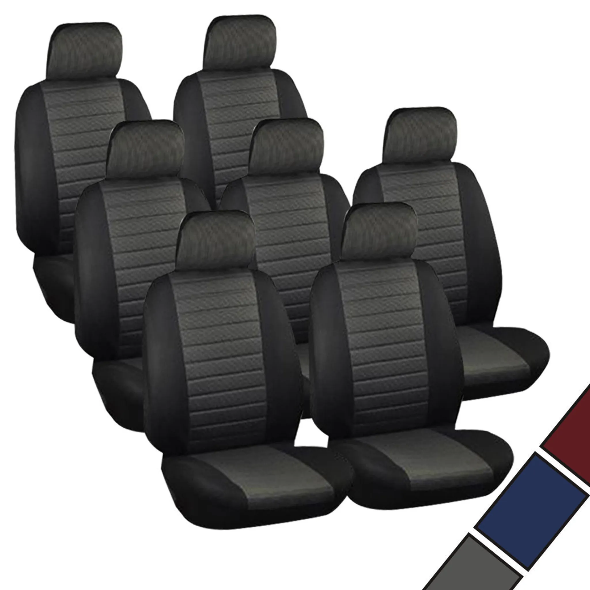 Für VW Touran Schonbezüge Sitzbezug Sitzbezüge Schwarz Blau Vorne 1+1