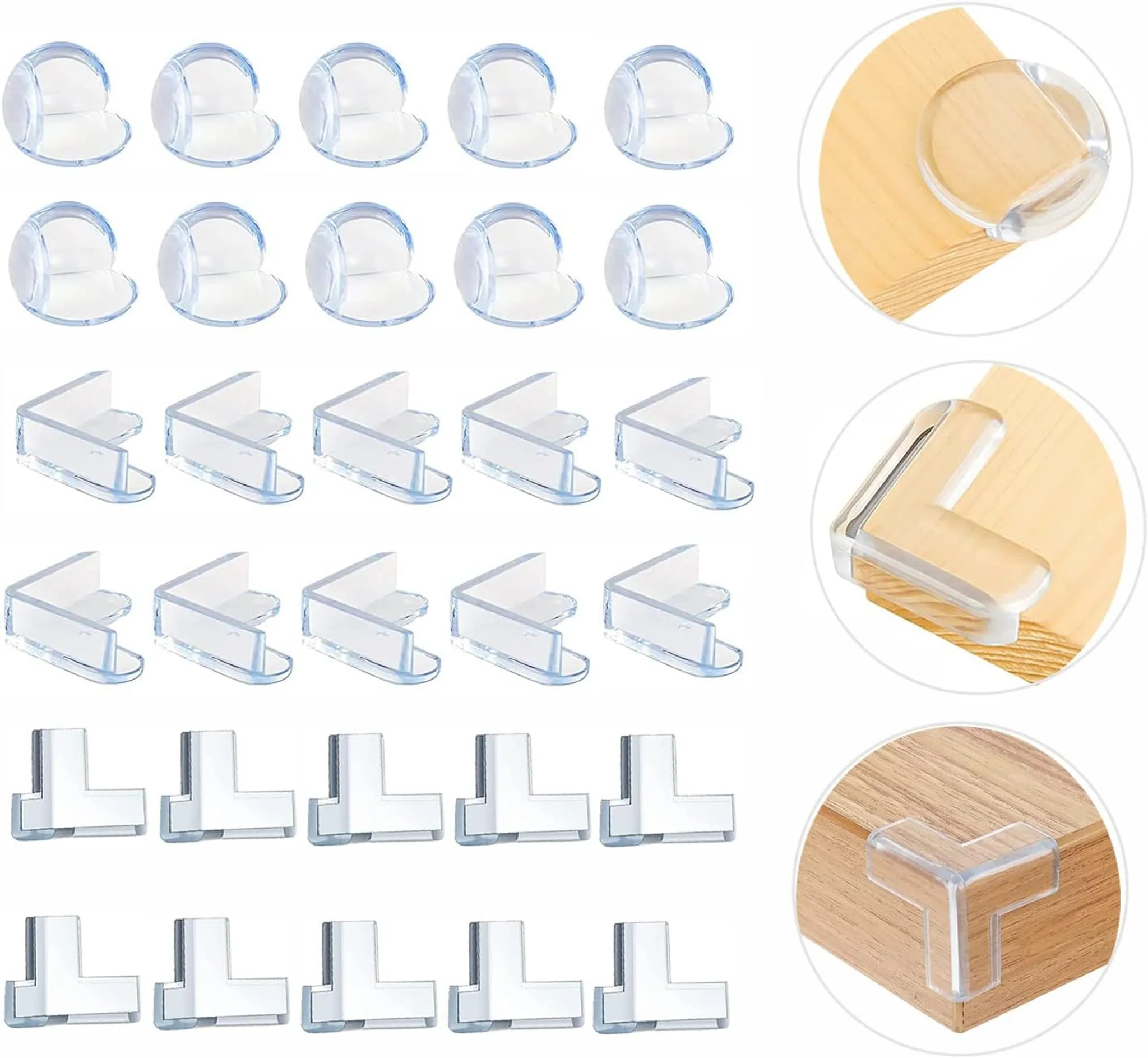 5 Stück Möbelschutzecken & Kantenschutz Stoßstangen - Transparente