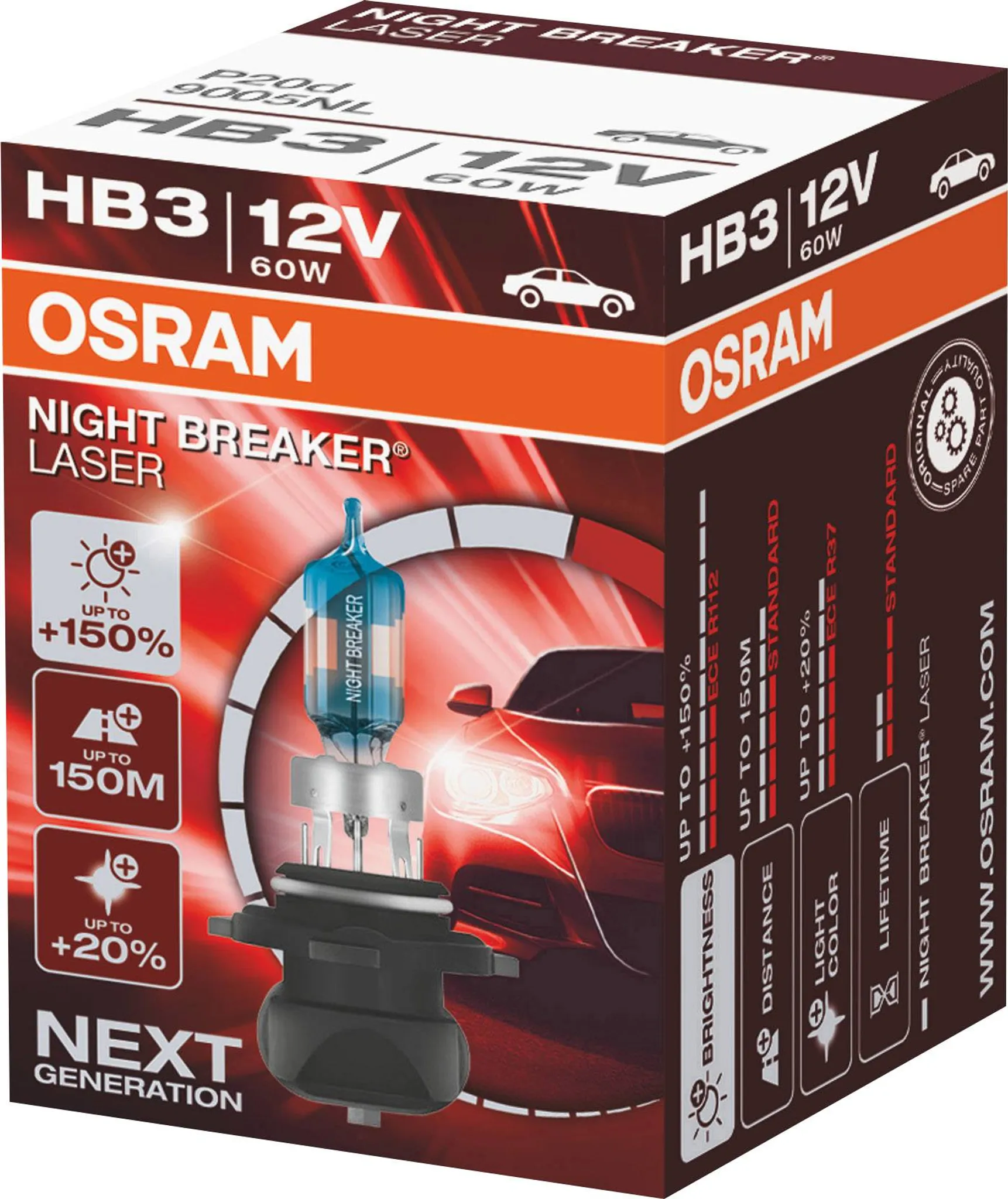 OSRAM Glühlampe, Fernscheinwerfer NIGHT BREAKER® LASER next generation  (9005NL)