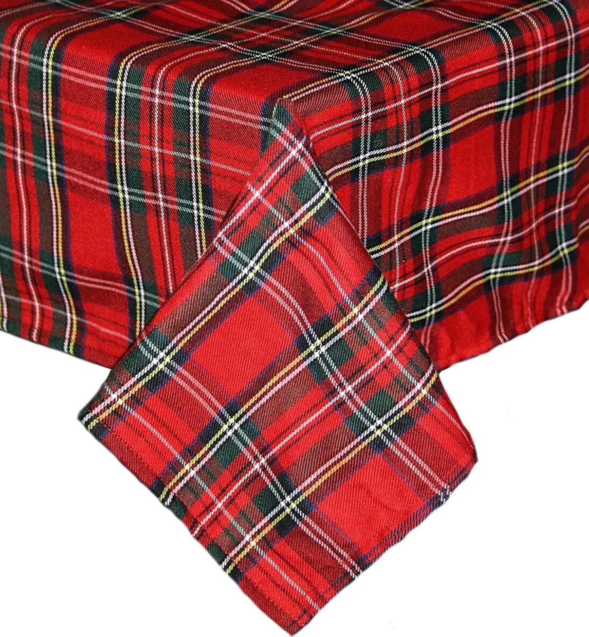 Homescapes Tischdecke Macduff – 137x178 Cm, Schottenkaro Rot-weiß-grün, 100% Baumwolle