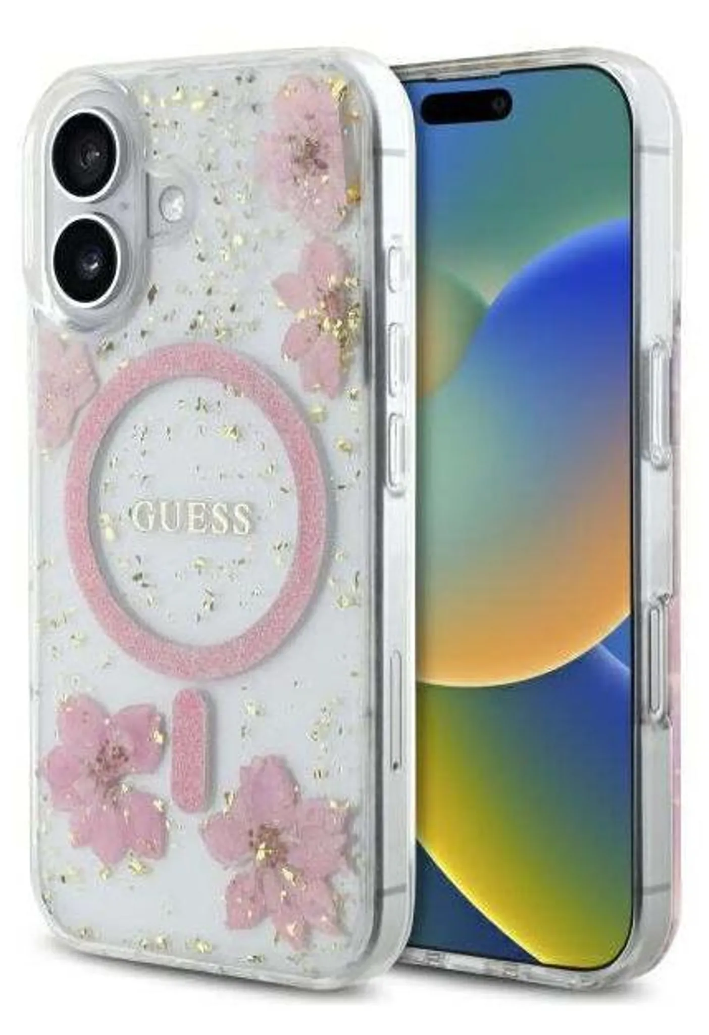 CG Mobile Guess Custodia Rigida Per IPhone 16 6,1'' Con Strass | Collezione IML | Colore Rosa | Materiale TPU/PC - 4
