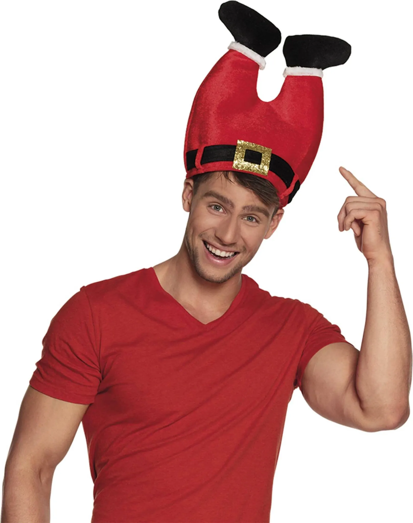 Giggling Getup Cappello Di Natale Per Bambini Con Pompon - Rosso E Verde A Righe, Lavorato A Maglia, Taglia Unica
