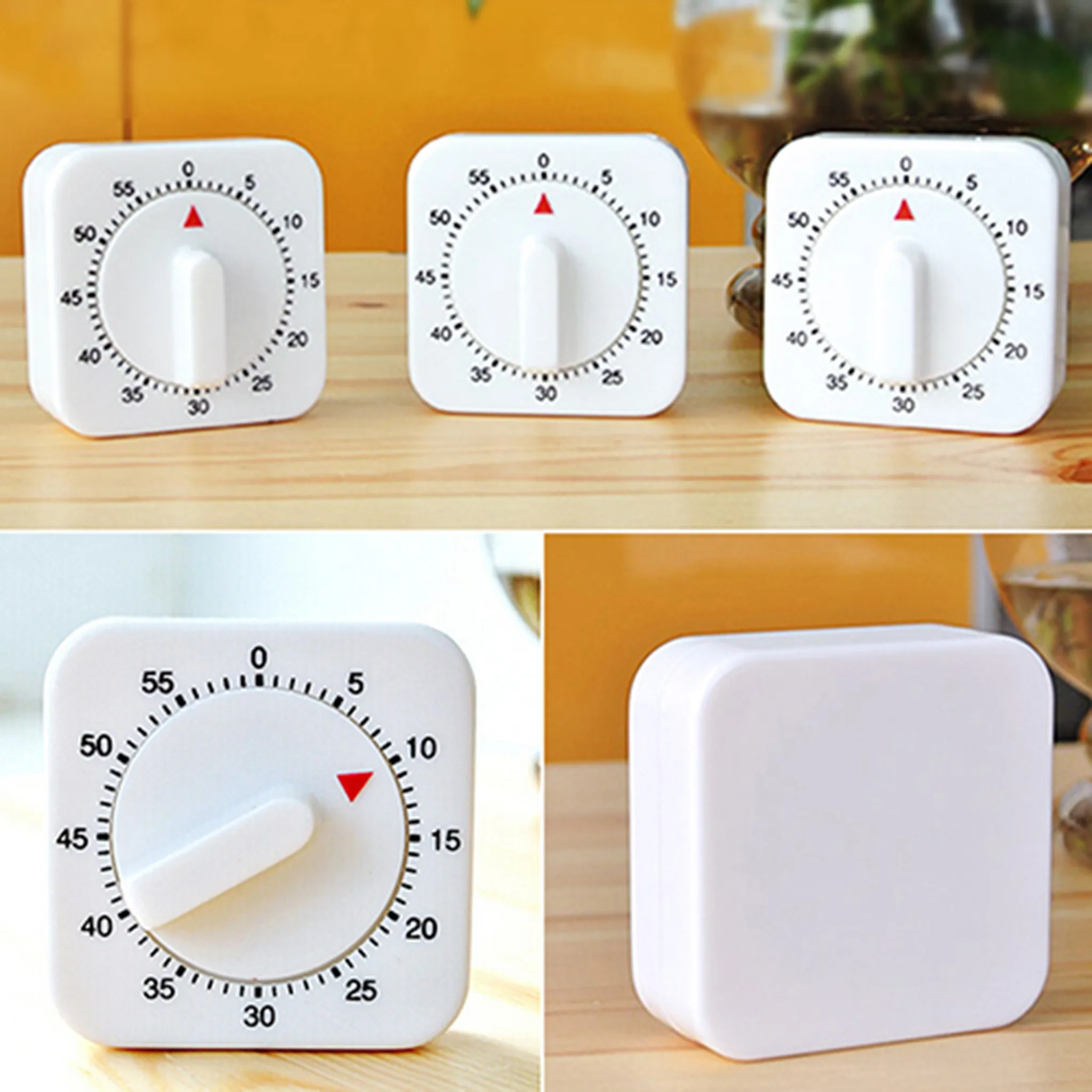 Mechanischer Küchentimer Für 60 Minuten - 6x6x2,5 Cm, Ohne Batterien, Für Kochen, Backen & Zeitmanagement