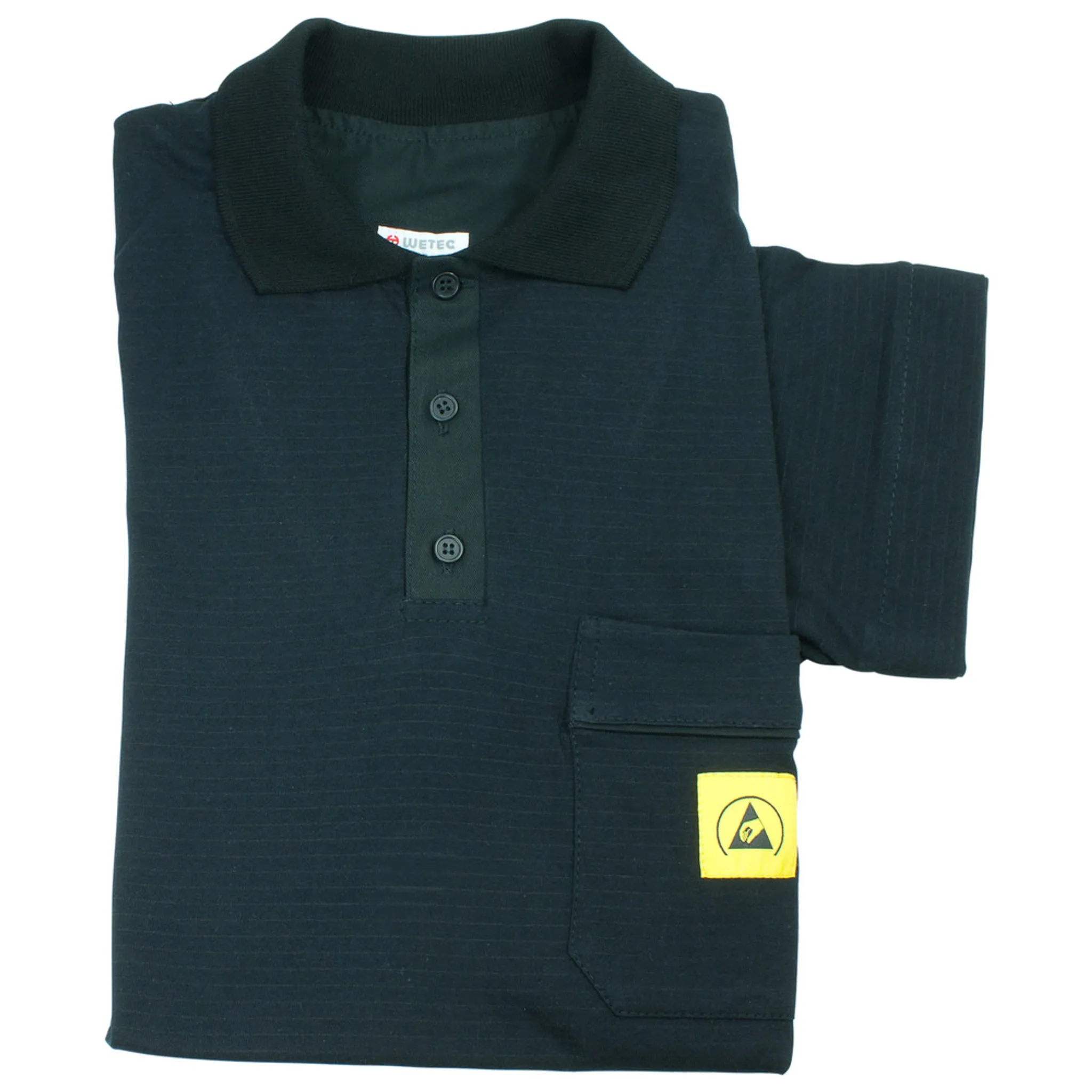 WETEC ESD-Polo-Shirt light, mit schwarzem