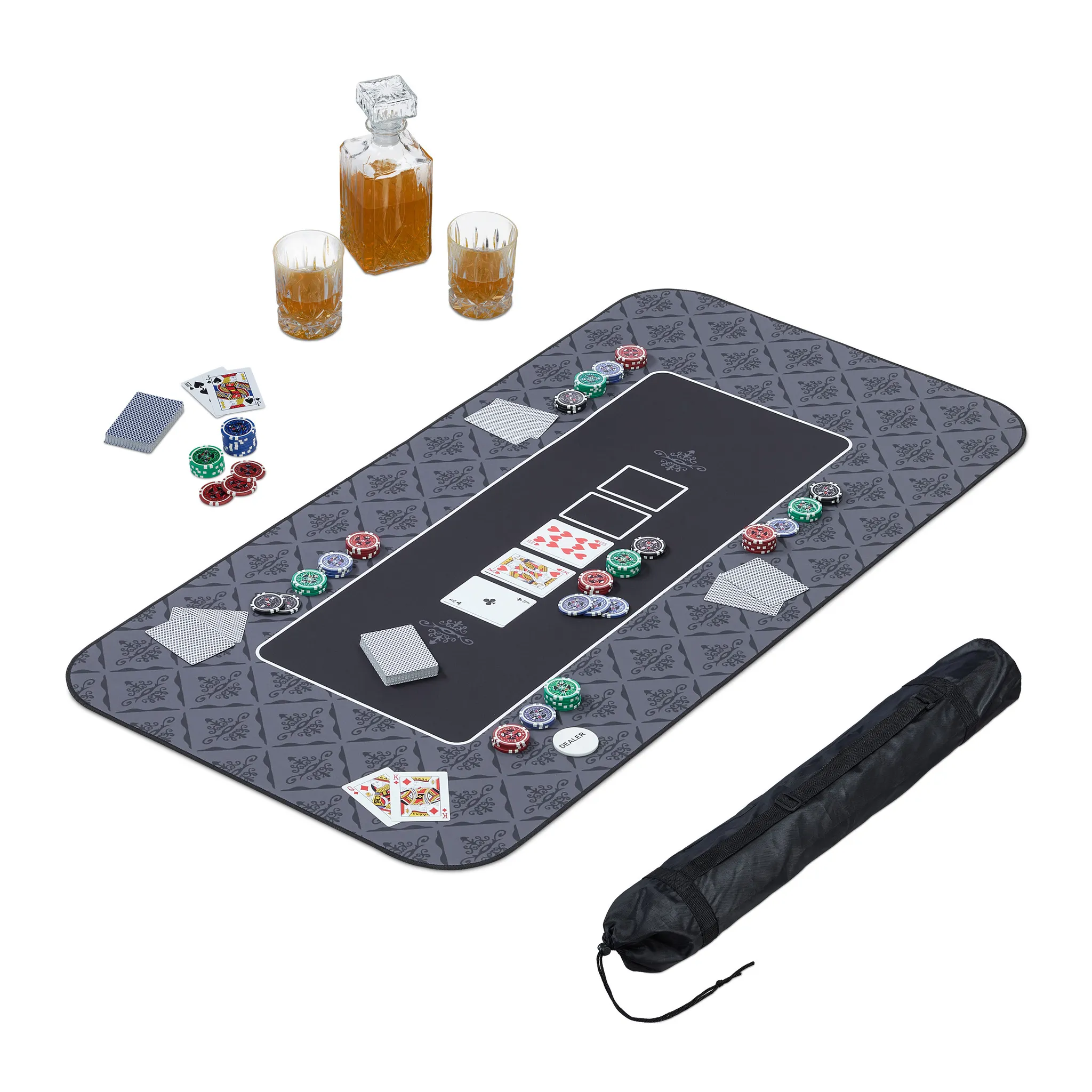 relaxdays Pokermatte 120x60 Kartenspiel