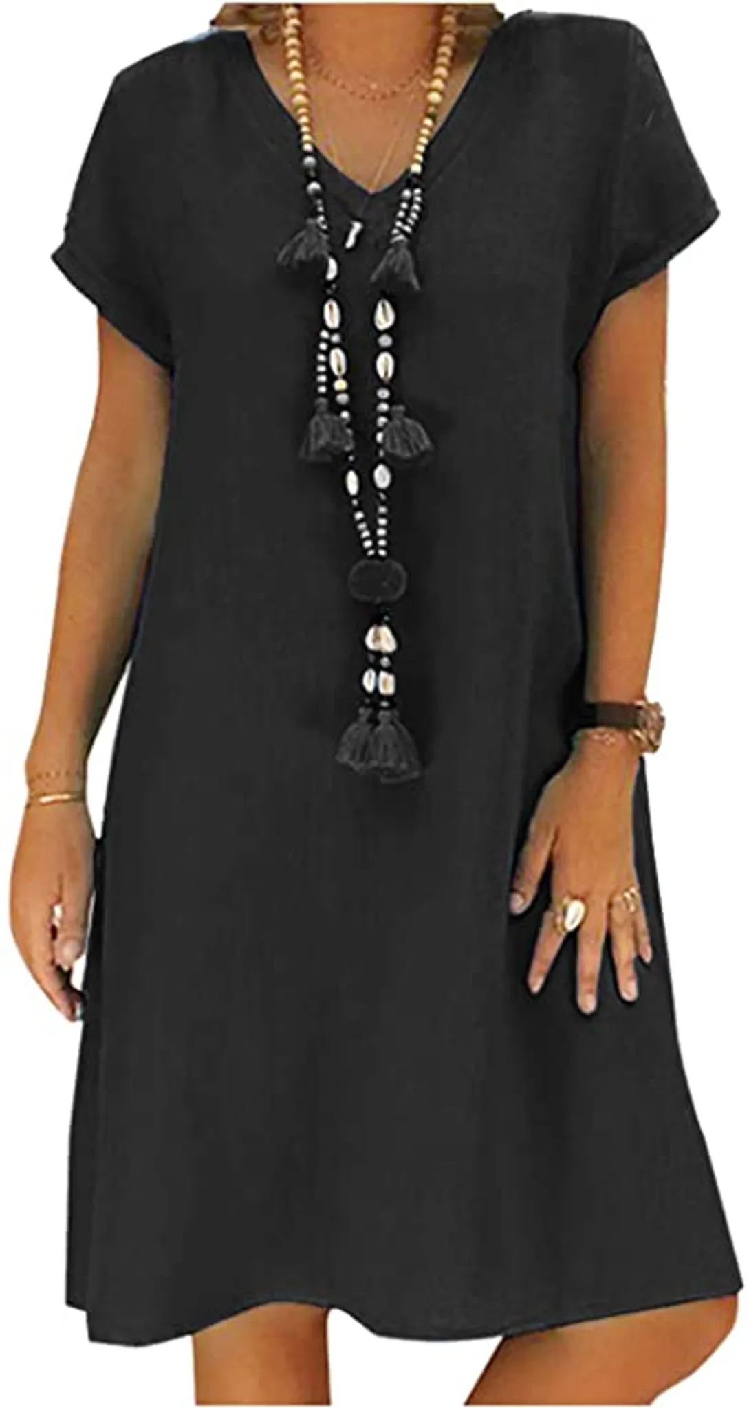 kurzärmeliges Kleid mit Rundhalsausschnitt aus Baumwolle und Leinen im Ethno-Stil Frauen plus Größe beiläufiges loses sleeveless tägliches Leinenblumendruck-langes Maxi Kleid Loses 