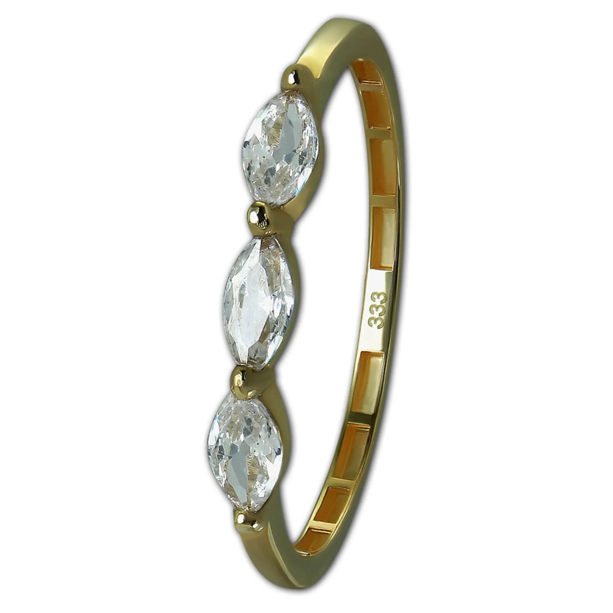 GoldDream Ring weiß Gold Shine Gr.60 Zirkonia