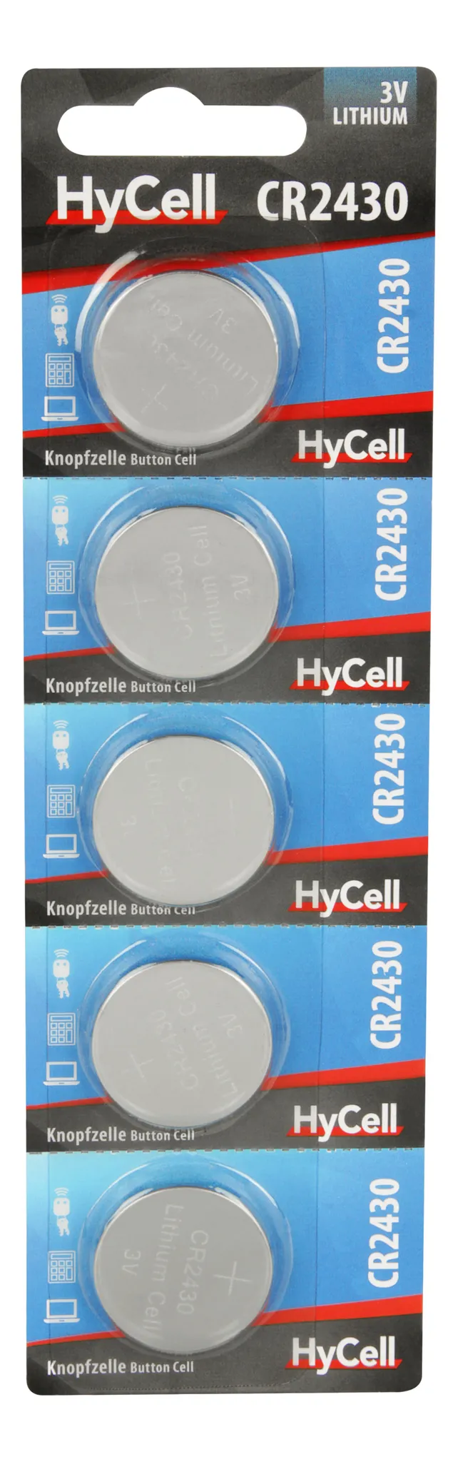 Knopfzellen Duracell 5 x Duracell Batterien Lithium 5er Pack CR2430 / DL2430 3V 