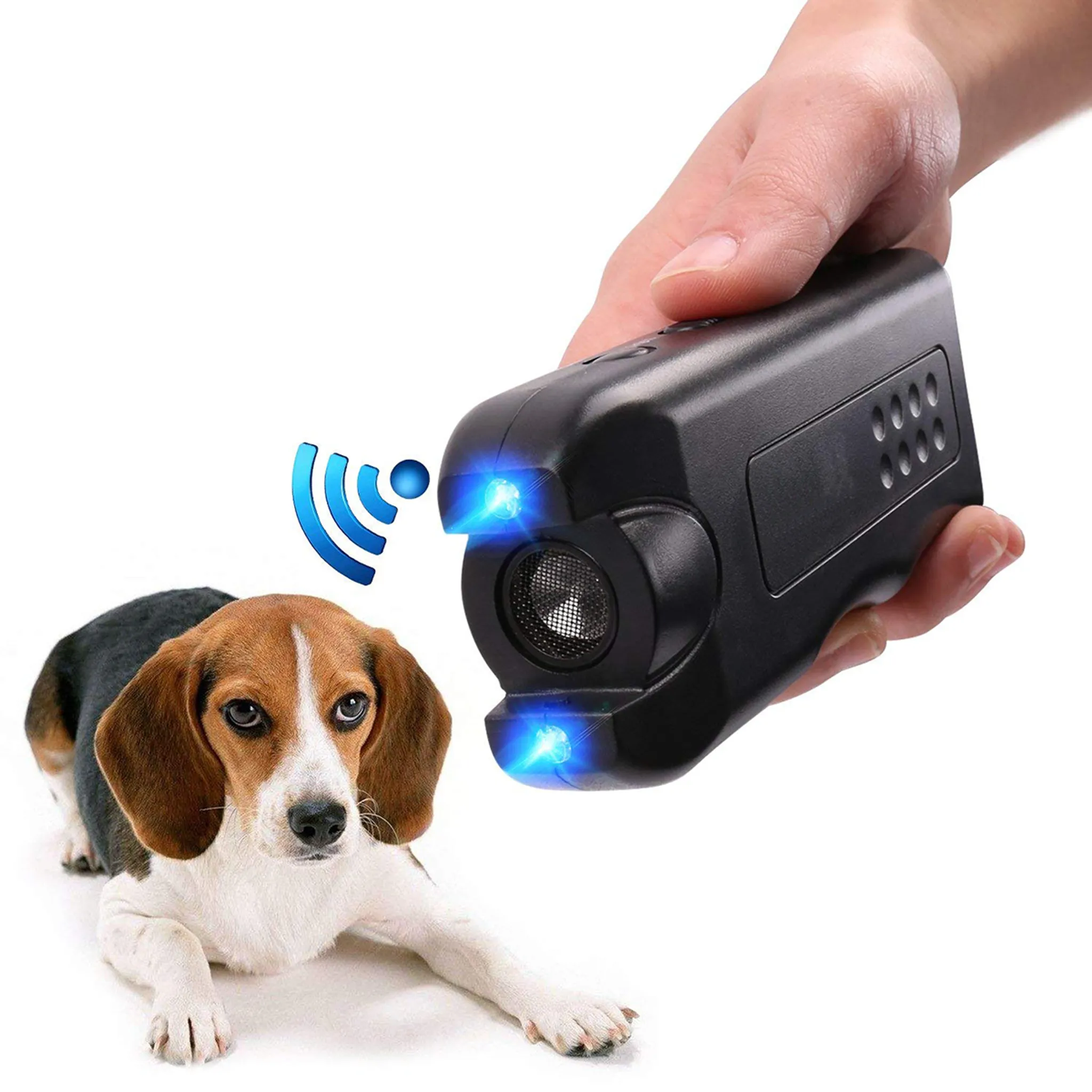 Trainingsgerät Marsyen Ultraschall-Hundetrainer elektronisches Hundeschreck / Hunde-Bellkontrollgerät Ultraschall geeignet für Außen- und Innenbereich Hundevertreiber stoppt Bellen 