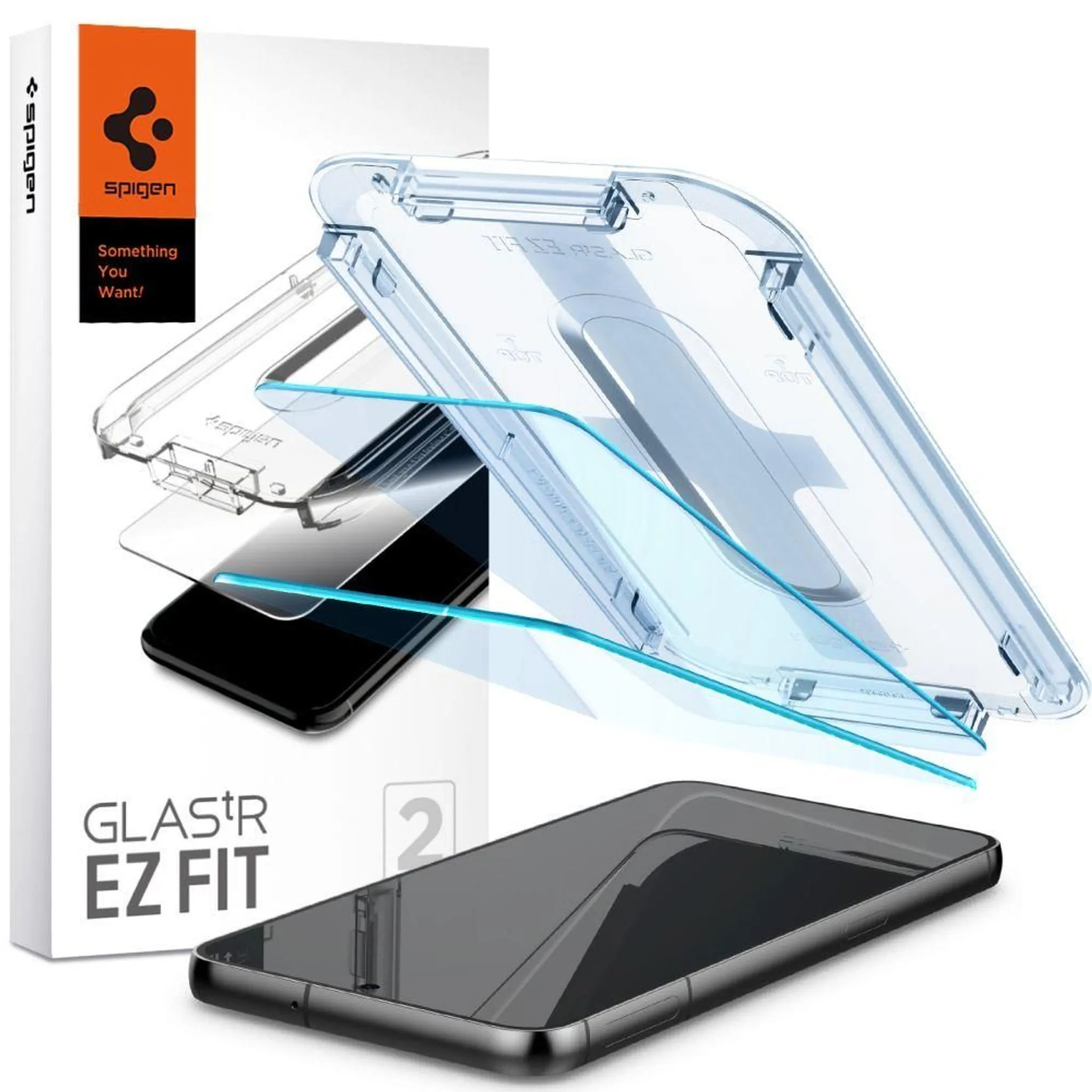 Spigen Glas.TR EZ Fit - gehärtetes Glas 2 Stück für Samsung Galaxy S23  (Transparent)