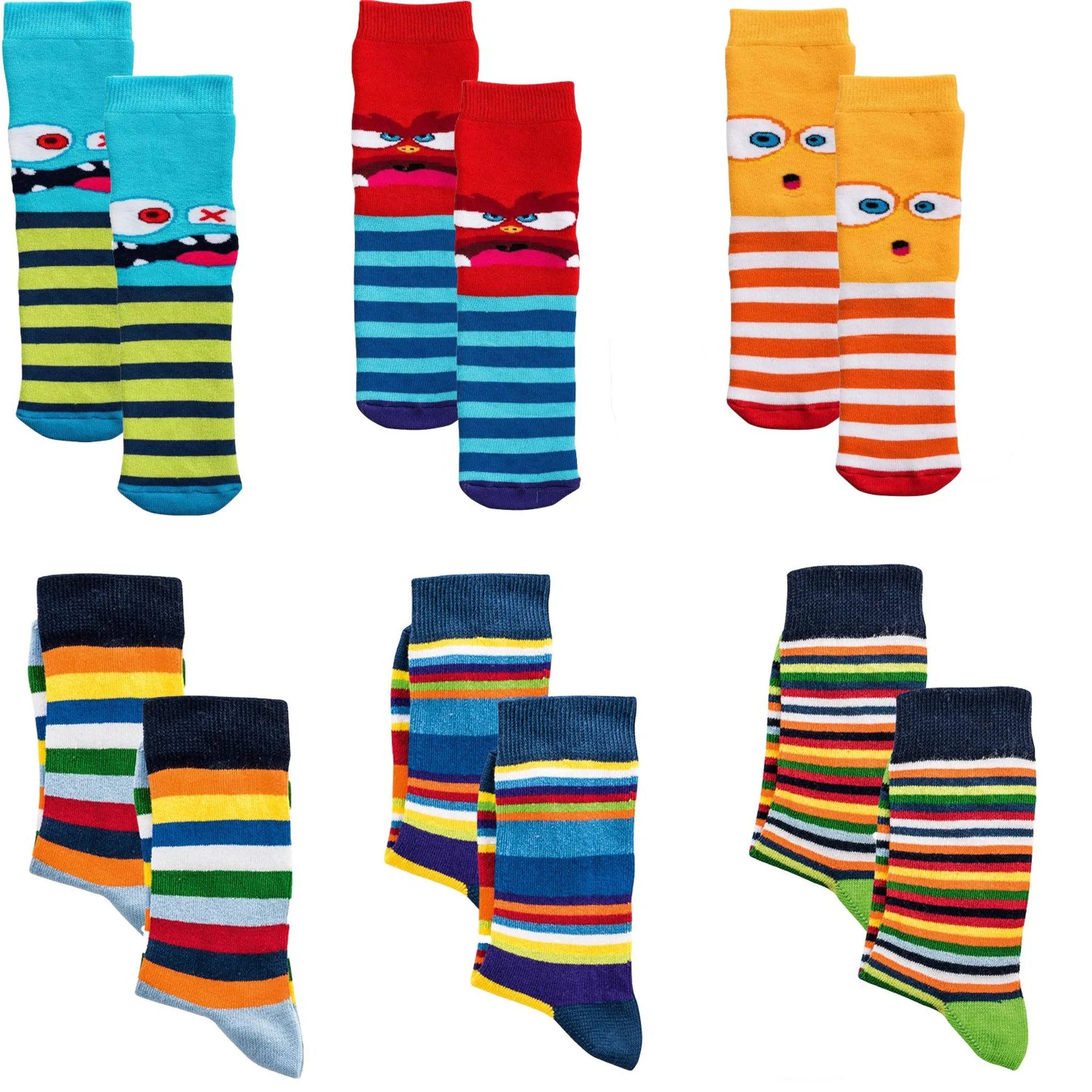 6 Paar für Jungen/Mädchen,Schadstoffgeprüft FussFreunde Kinder Socken in vielen Mustern 
