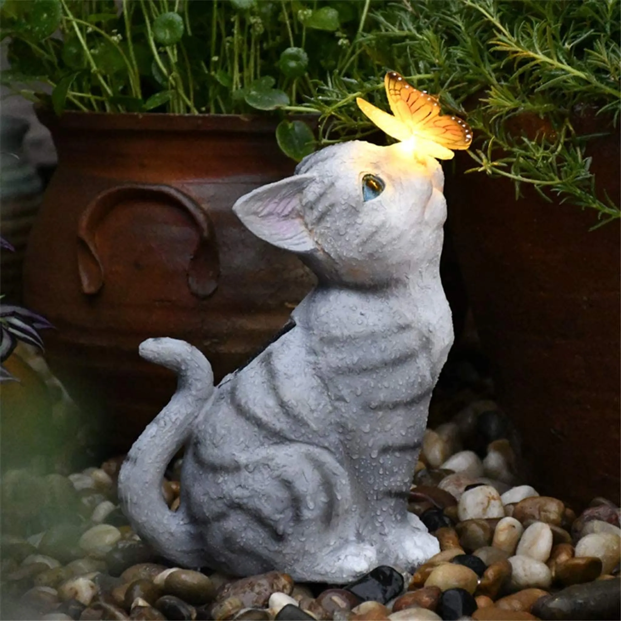 LED Garten Solar Statue Katze Beleuchtung