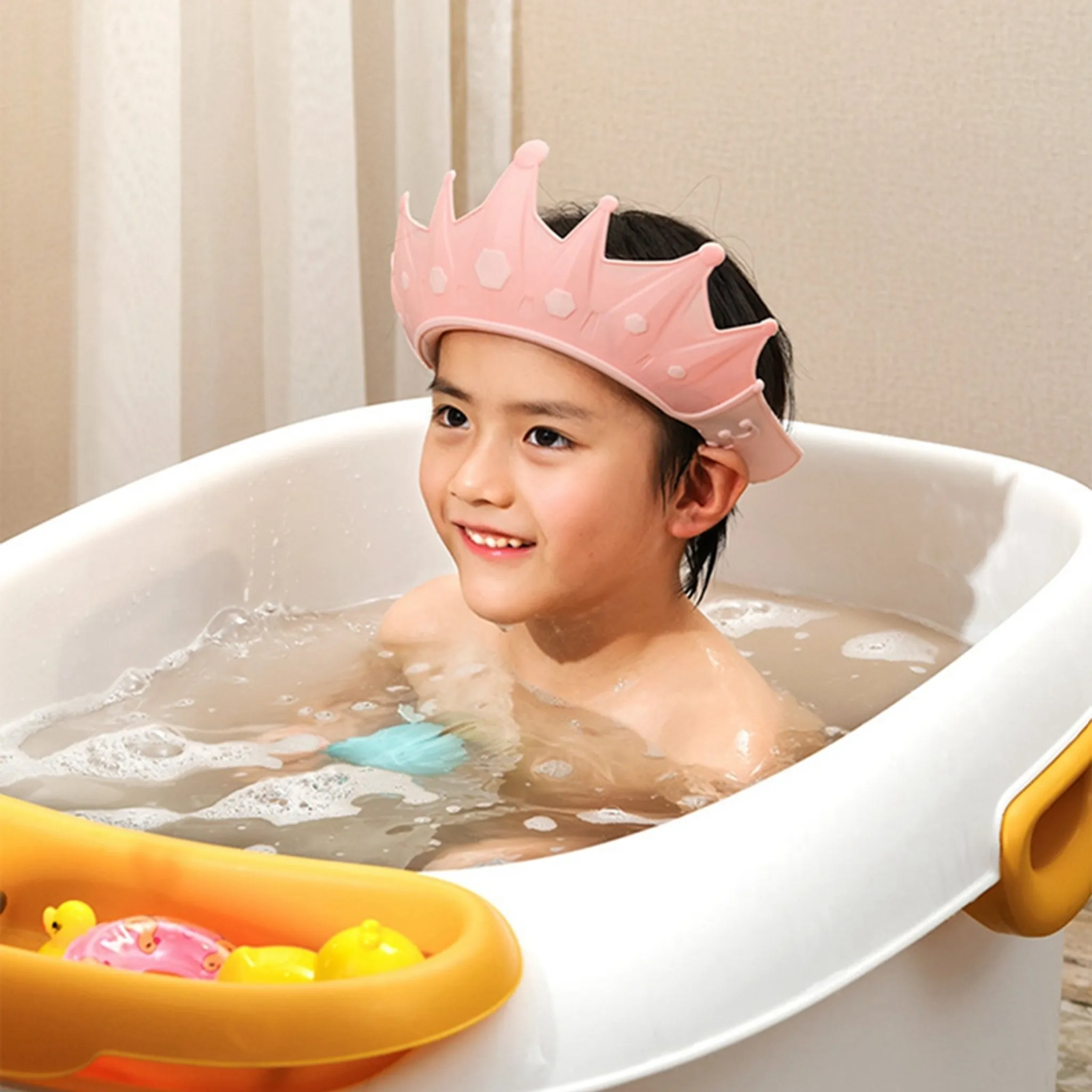 Kinder Shampoo Kappe Krone Baby Dusche Kappe Einstellbare Größe