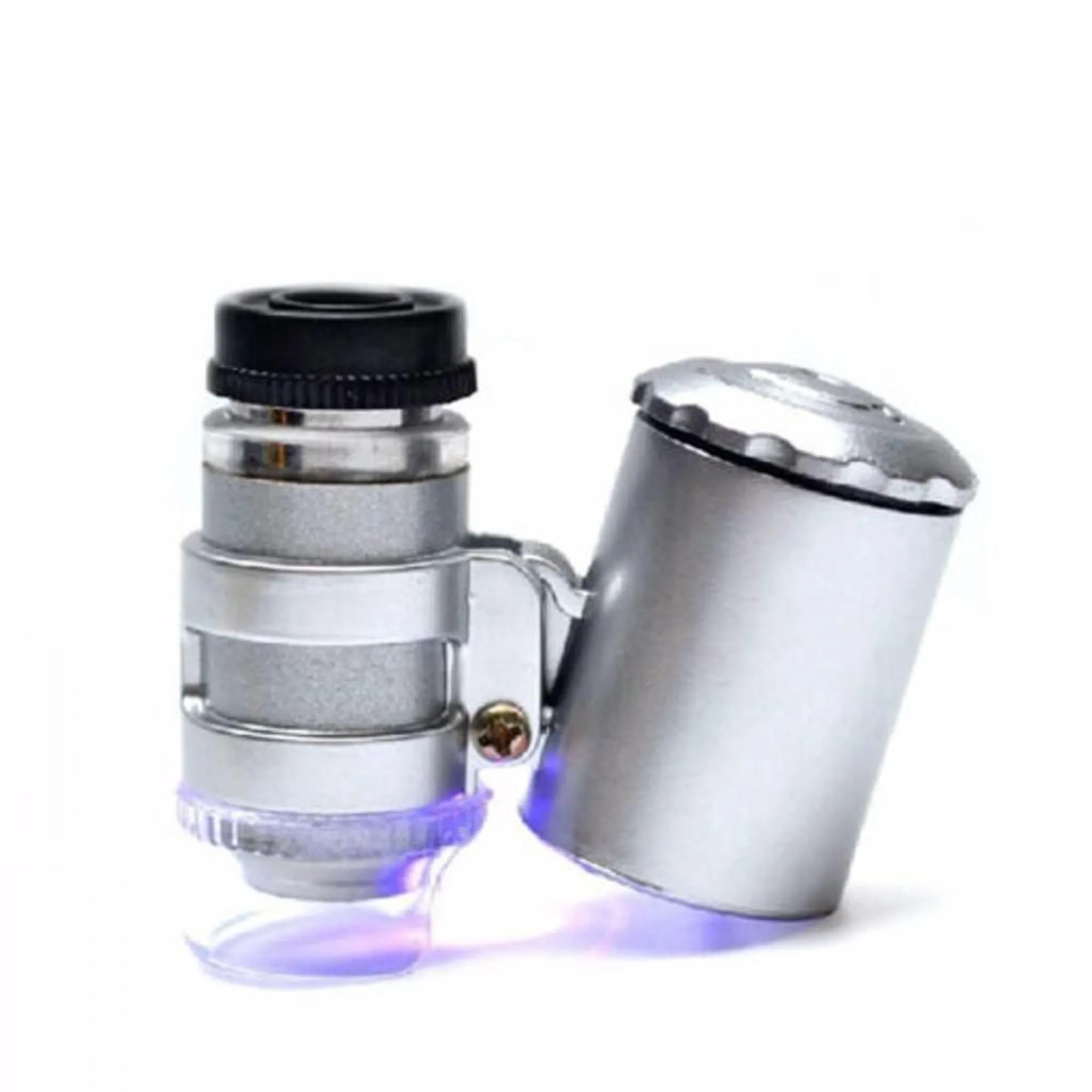 Fengyuanhong Mini 60x Taschen-Mikroskop Schmuck Lupe Lupe Glas LED-UV-Licht 