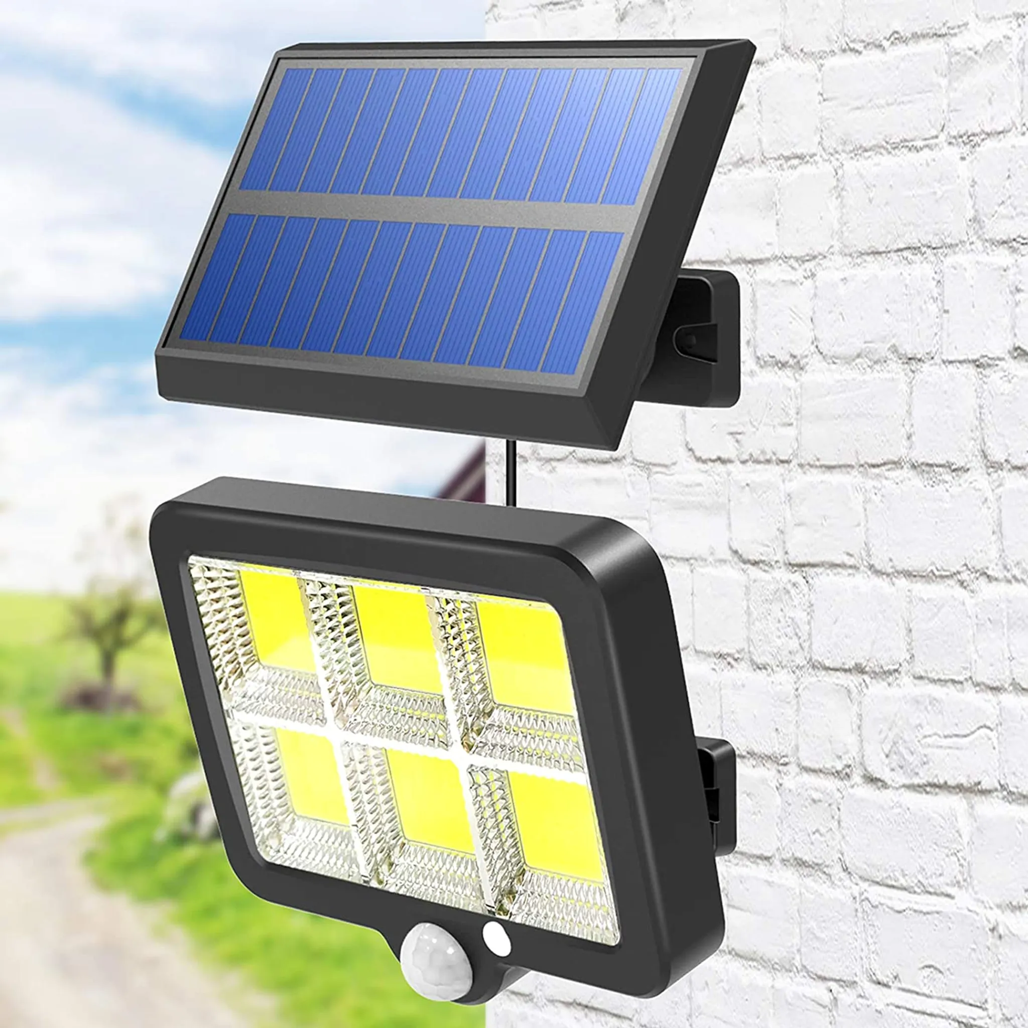 Solarlampen für Außen,【6 Stück】iPosible 150 LED Solar Bewegungsmelder Aussen 2000mAh Solarleuchten für Außen Solar Aussenleuchte mit Bewegungsmelder Solar Wasserdichte Wandleuchte für Garten 