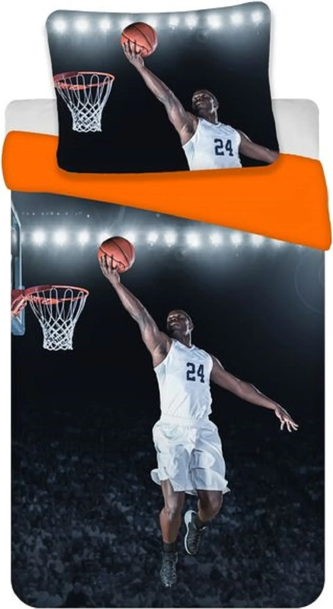 Basketball Bettwäsche-Set Für Einzelbett – 100% Baumwolle, Inkl. Spannbetttuch & Kissenbezug