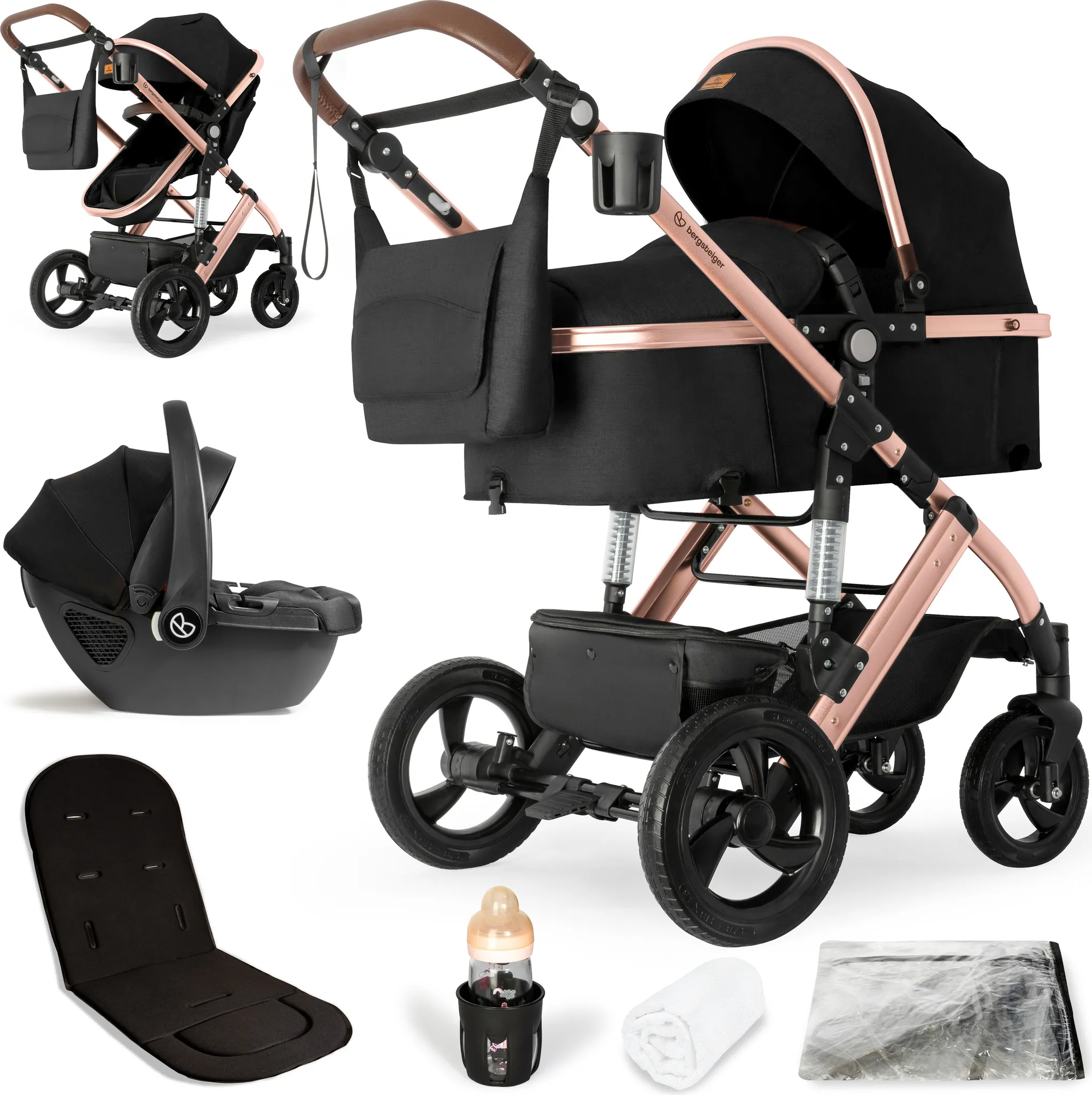 Bergsteiger Nizza 3 in 1 Kinderwagen, Kombikinderwagen