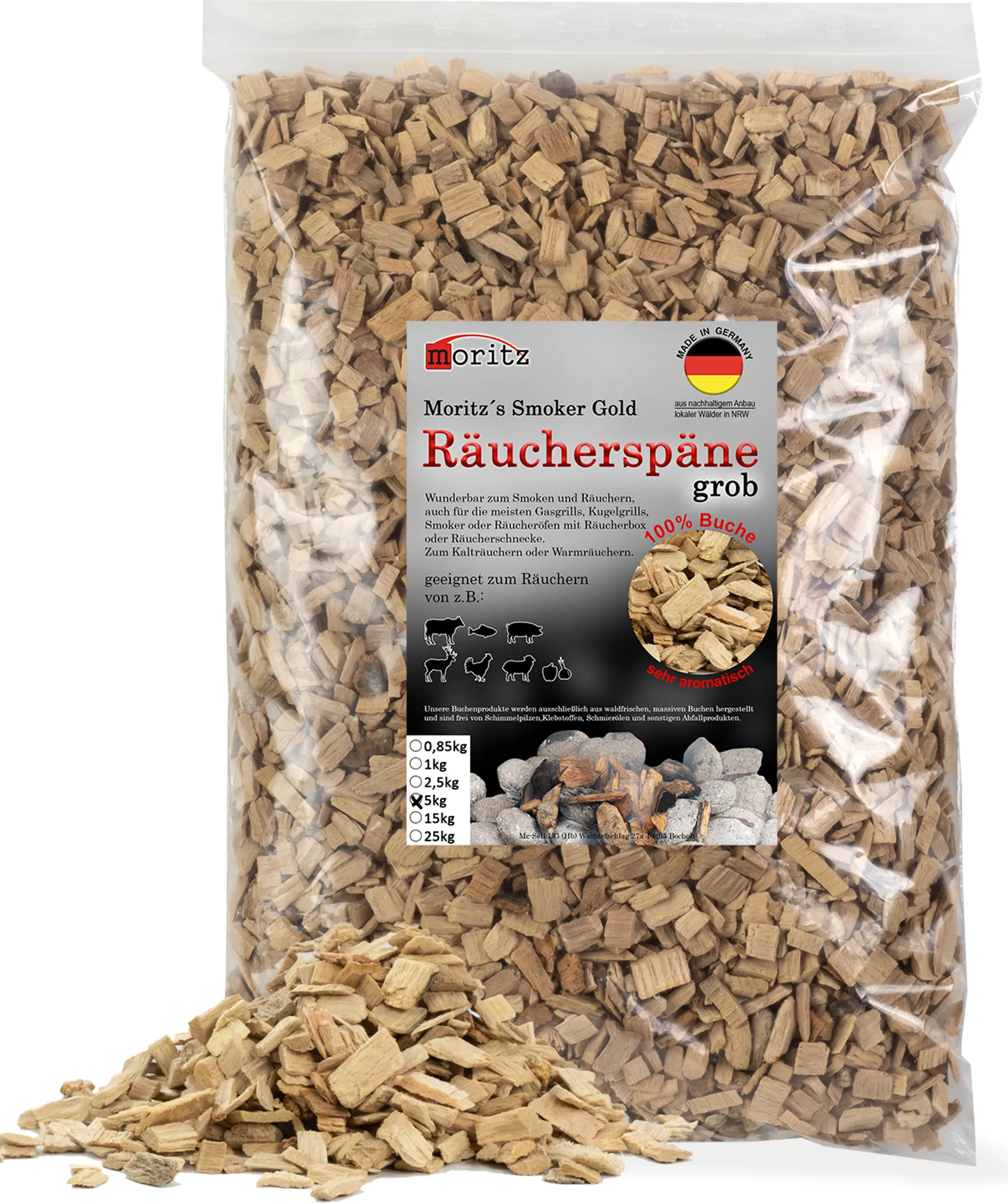 Trucioli Legno Faggio Per Affumicatura 5kg - Grana 4-6mm, Per Barbecue E Smoker - Foto 3