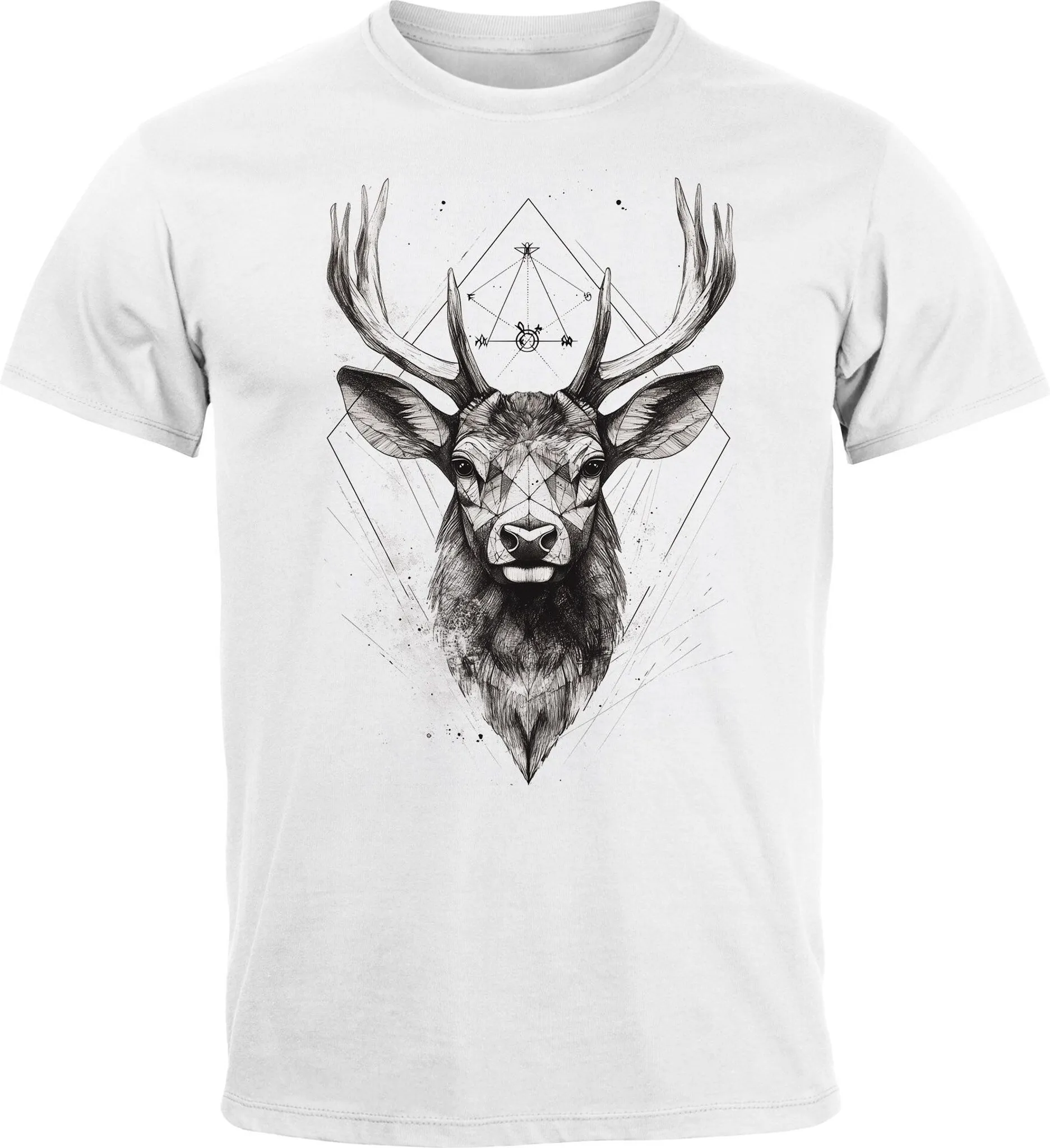 Neverless Damen T-Shirt Mit Wolf Polygon Print – Slim Fit, Aus 100% Baumwolle, Für Lässigen Streetstyle