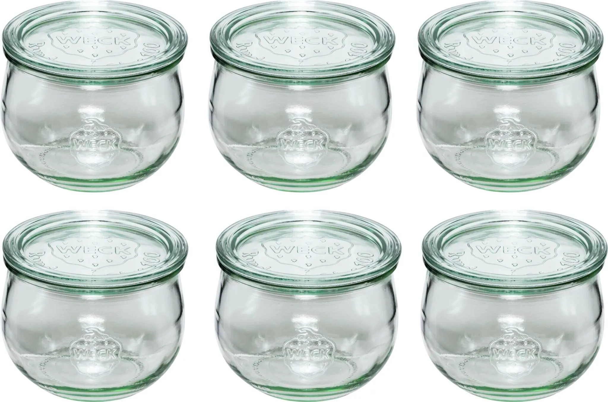 6x Weck Glas Tulpenglas mit Deckel Tulip 580 ml