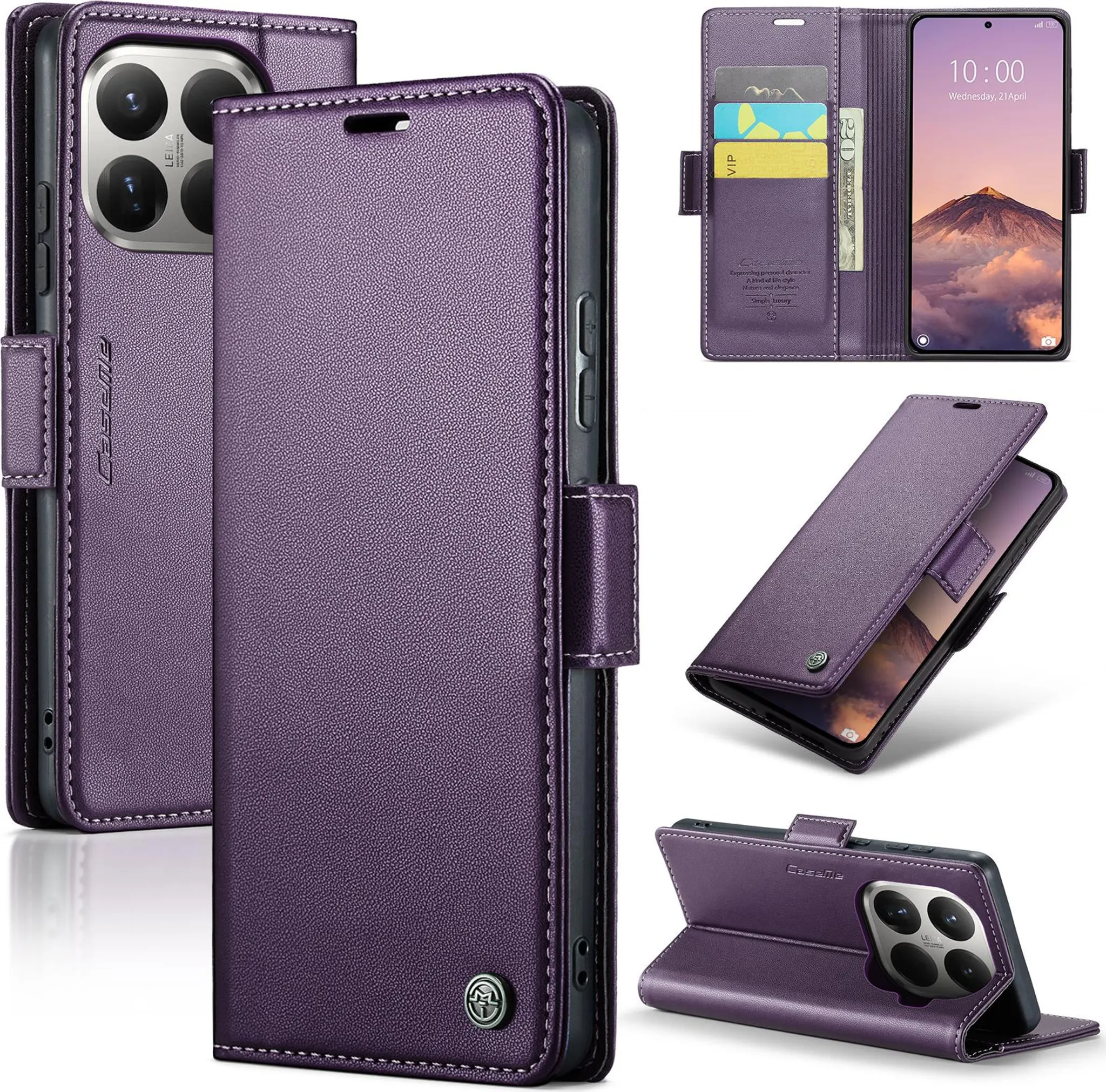 Custodia Portafoglio NEXCURIO Per Google Pixel 6 – Pelle PU Con Porta Carte E Supporto, Nero - 3