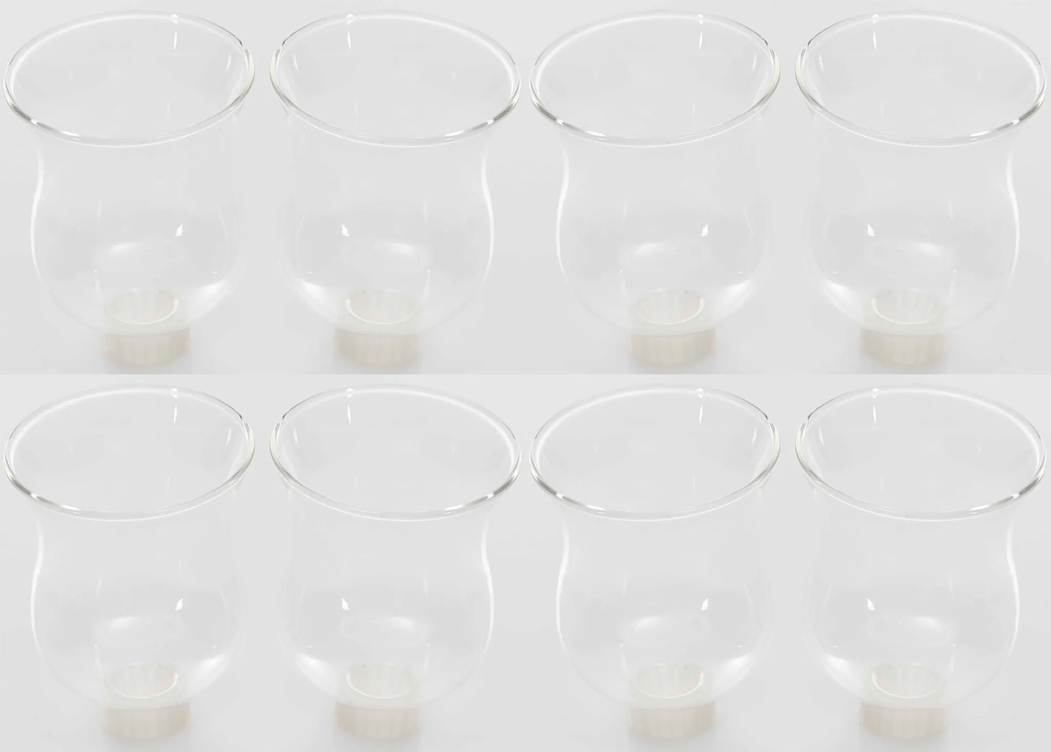8x Teelichtaufsatz klar 8 cm Adventskranz für Glas 6cm Teelichthalter Glasaufsatz Stabkerzenhalter Kerzenständer Kerzenpick Kerzenleuchter