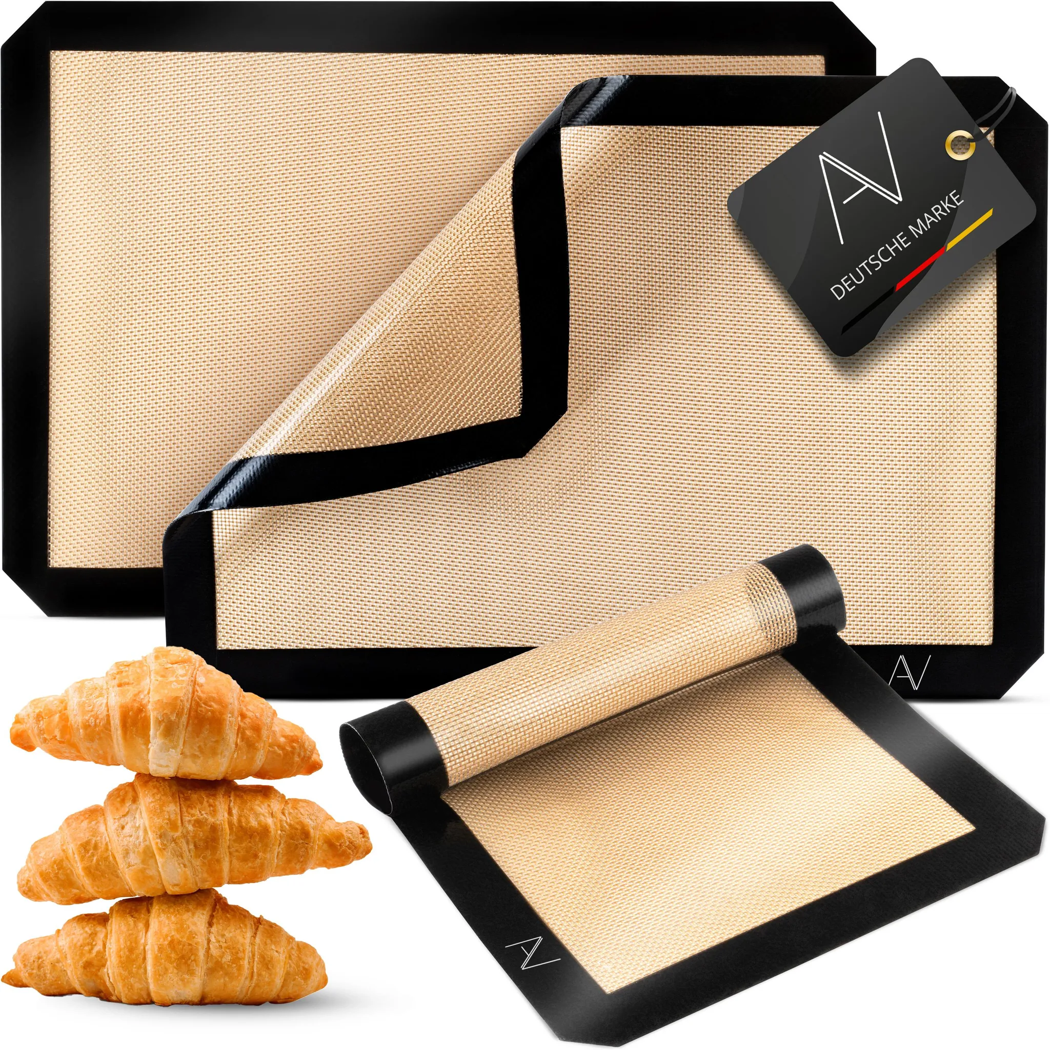 Confezione Da 3 Tappetini Da Forno In Silicone, 42x29,5 Cm, Antiaderenti, Senza BPA, Riutilizzabili, Per Biscotti, Pane E Verdure - 2