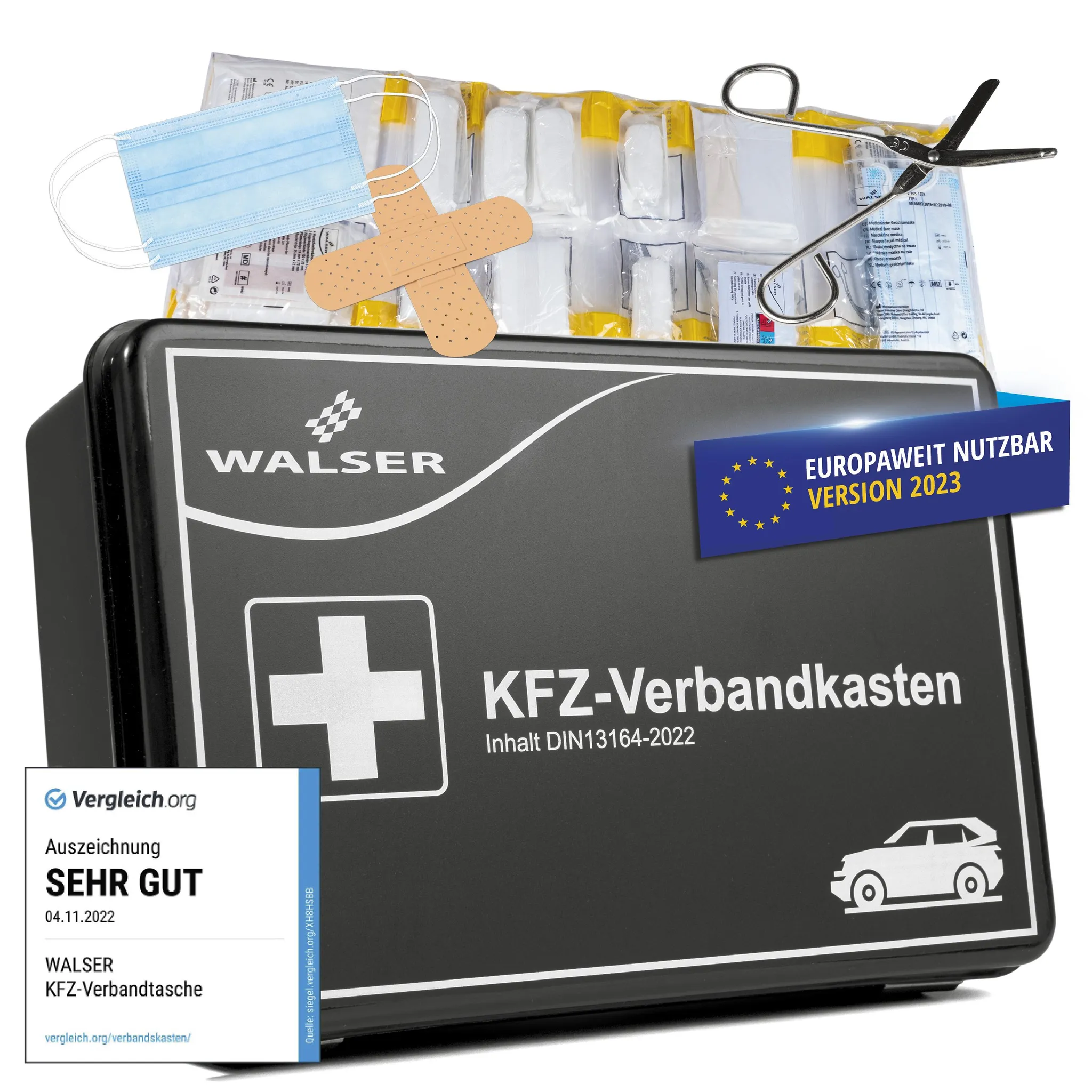 AUTO PKW Verbandtasche Verbandkasten Erste-Hilfe DIN13164-2022