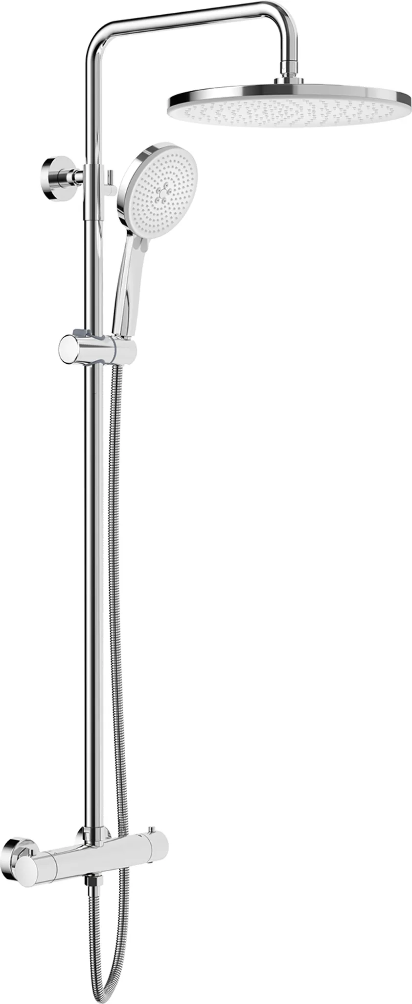 Duschsäule Mit Thermostat & Handbrause – Höhenverstellbar, Edelstahl, Verchromt