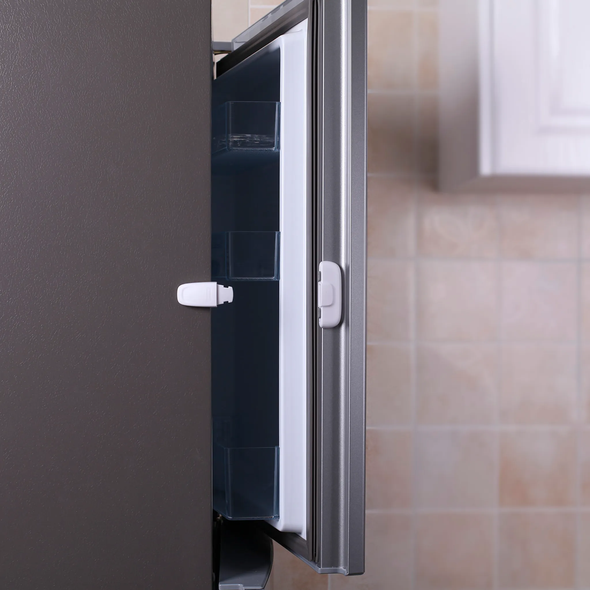 Büro LiNKFOR 2 stück Kindersicherung mit Schlüssel Schrank Kühlschrankschloss Kühlschranktür Kühlschrank Schloss bschließbares Klebeschloss Fenstersperre Öffnungsbegrenzer für Haushalt Schwarz 