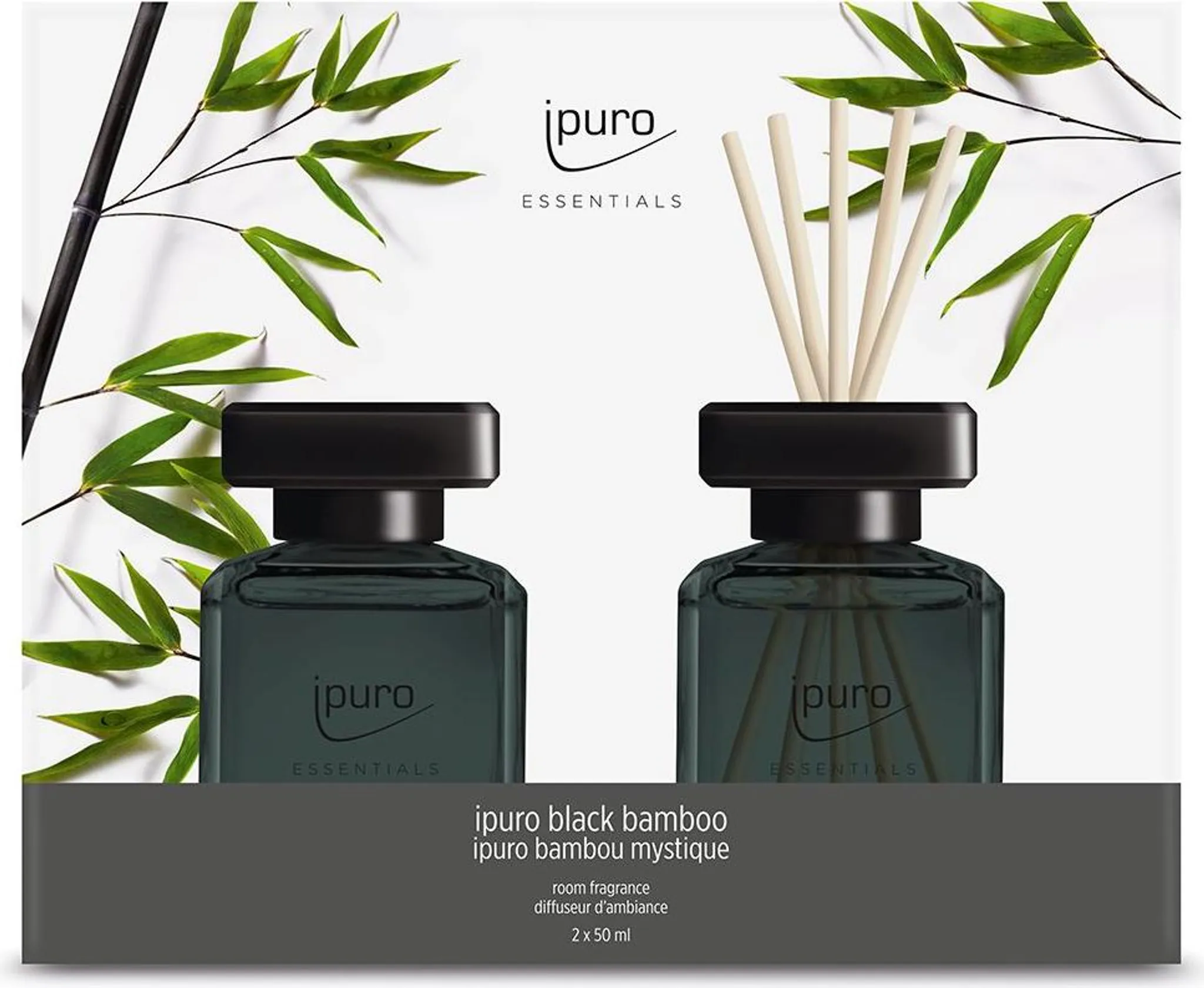ipuro Black bambooset, Duftflasche, Schilfaroma-Diffusor