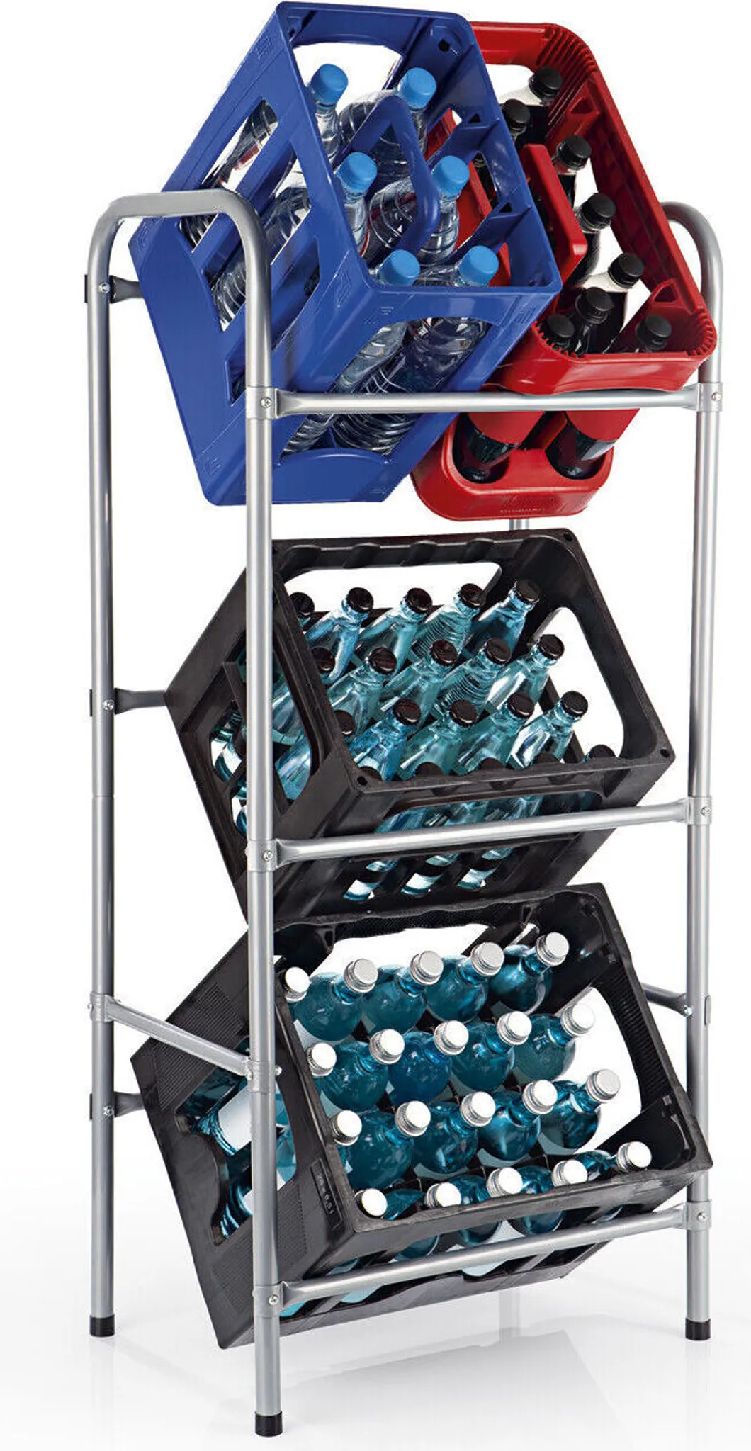 DanDiBo 96435 - Scaffale Per Casse Di Bevande In Metallo - 6 Casse + Ripiano - Larghezza 100 Cm
