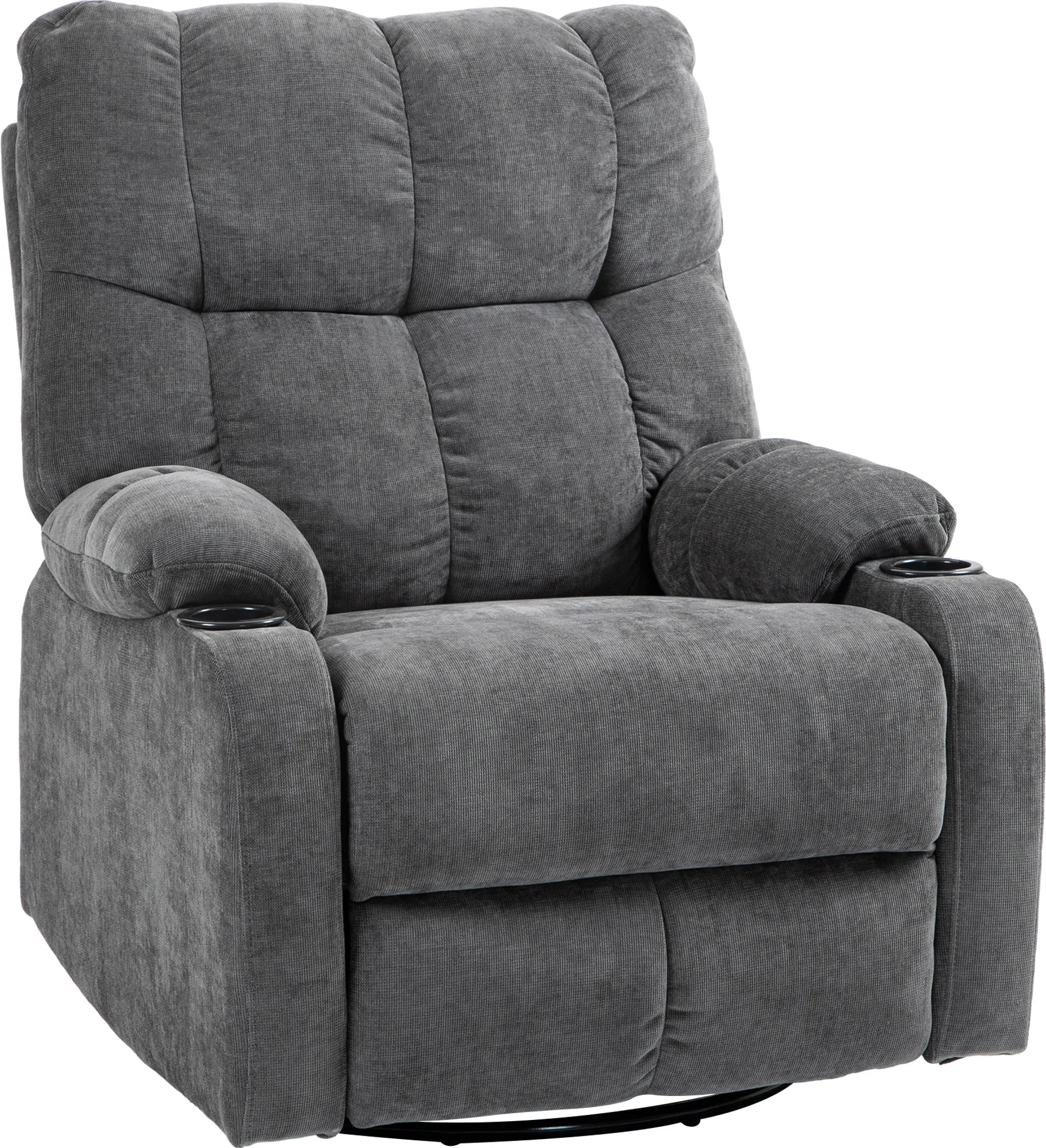 Fauteuil Relax HOMCOM Inclinable Couchage – Polyester Gris – Confort Absolu 90x96x98 Cm