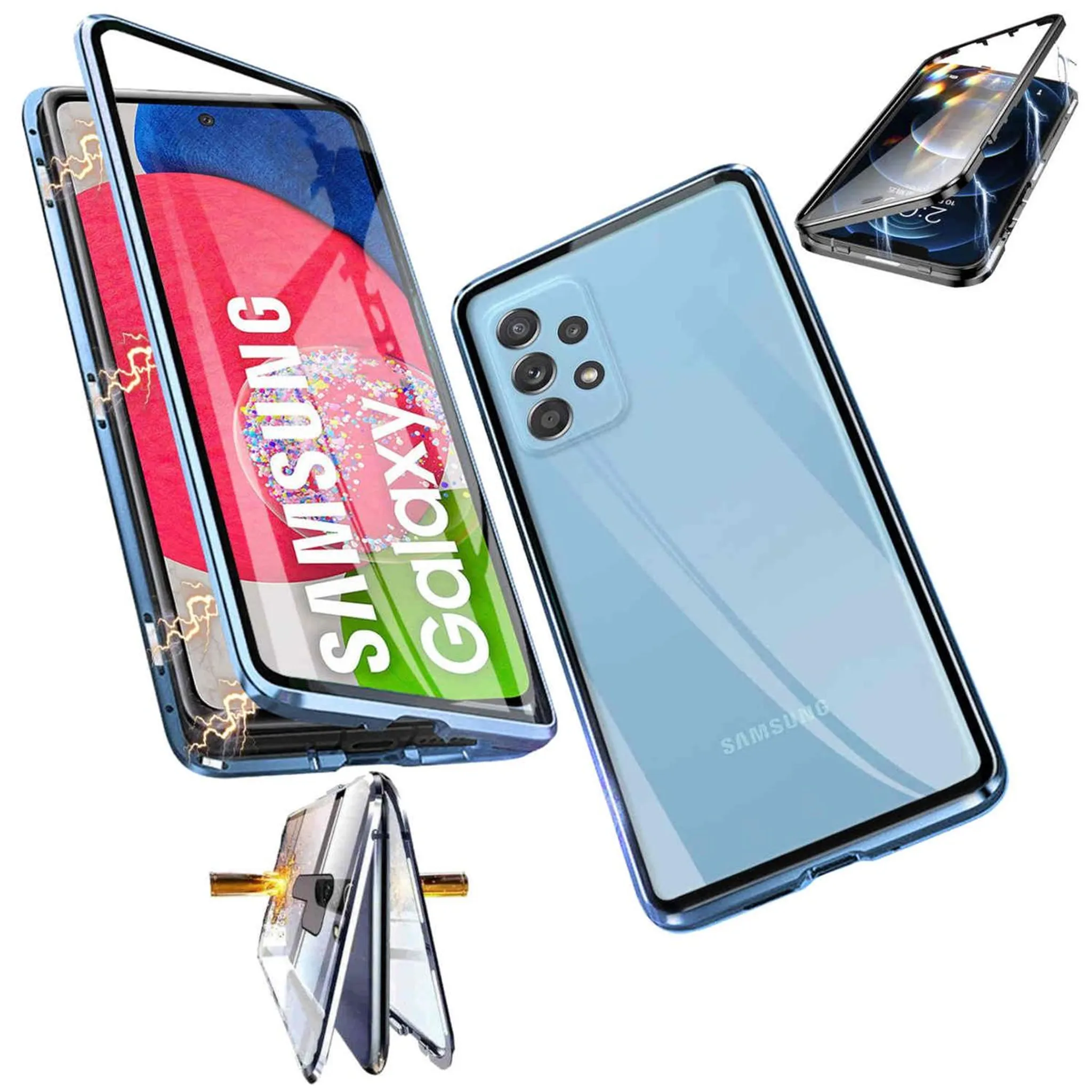 Wigento Handyhülle Für Samsung Galaxy S24 Silikon TPU Hülle Transparent +  H9 Hart Glas