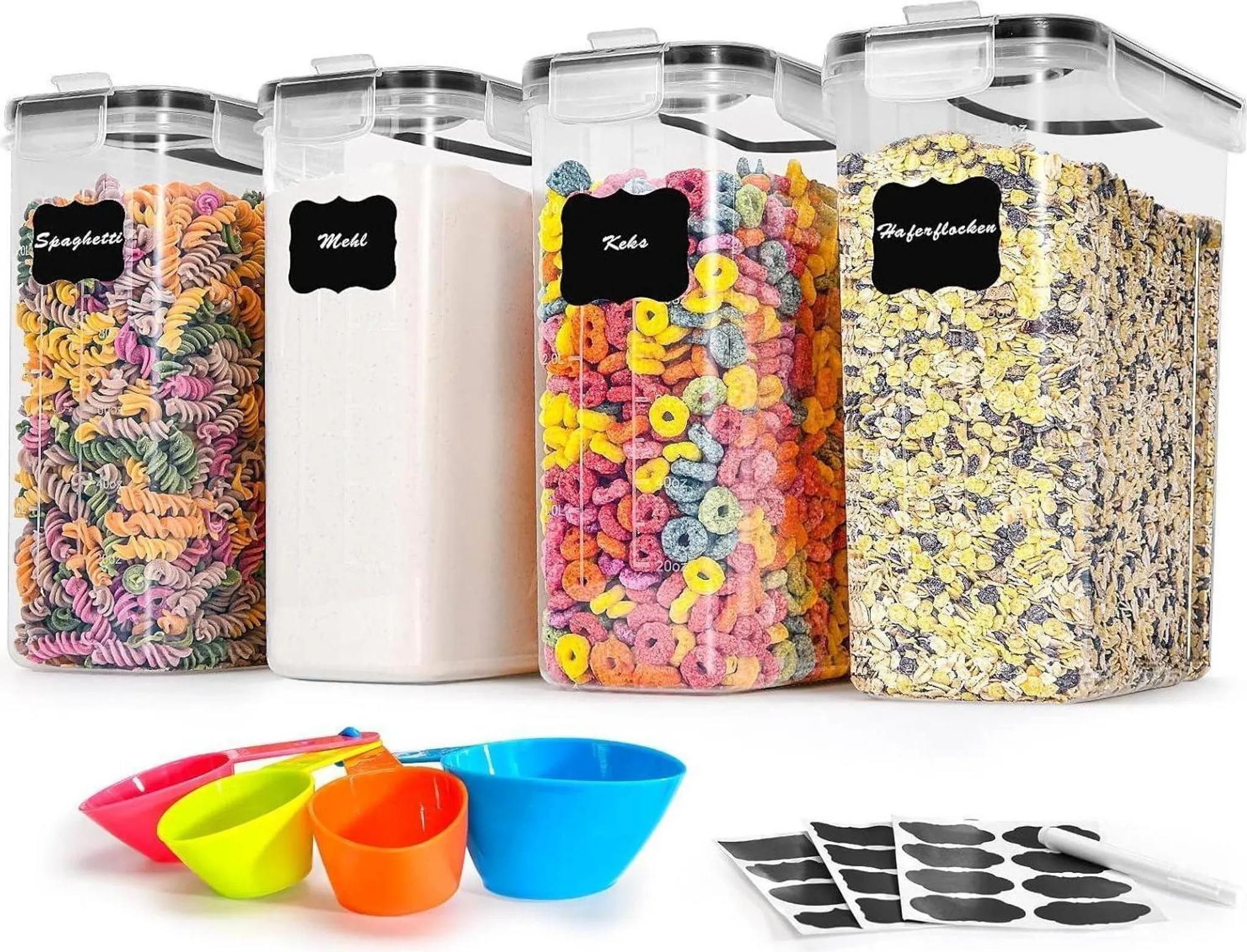 Vorratsdosen mit Deckel Luftdicht Groß 4L Set of 4 BPA frei