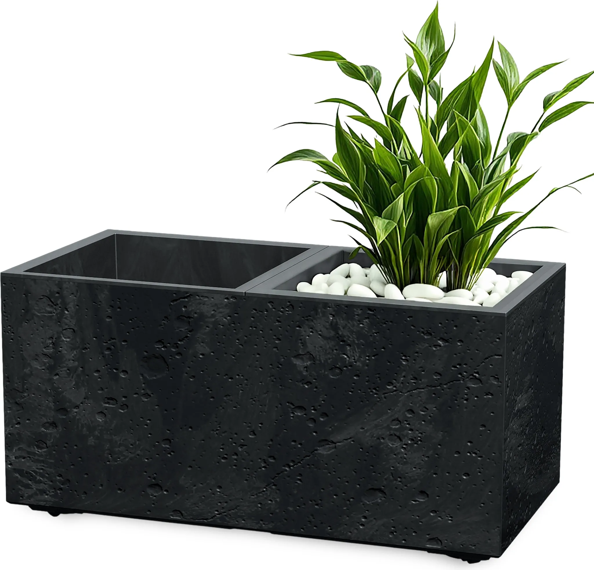 Fioriera Natural deluxe quadrata in plastica con spalliera grigliato di Fioriera Natural deluxe quadrata in plastica con spalliera grigliato di