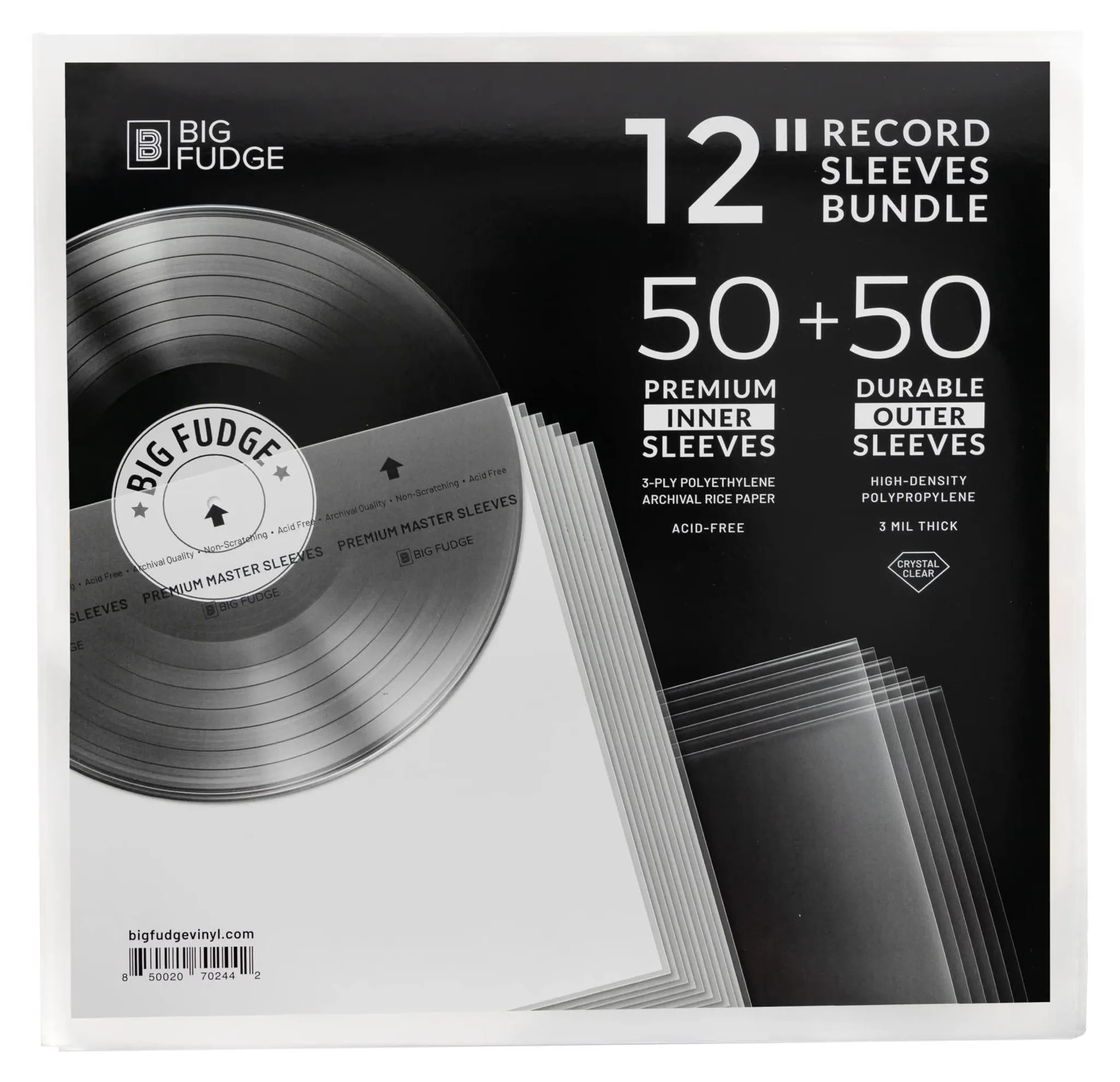Innenhüllen Für Schallplatten – 30,5 Cm, Weiß, 100 Stück – Säurefrei, Passend Für Standard-Cover
