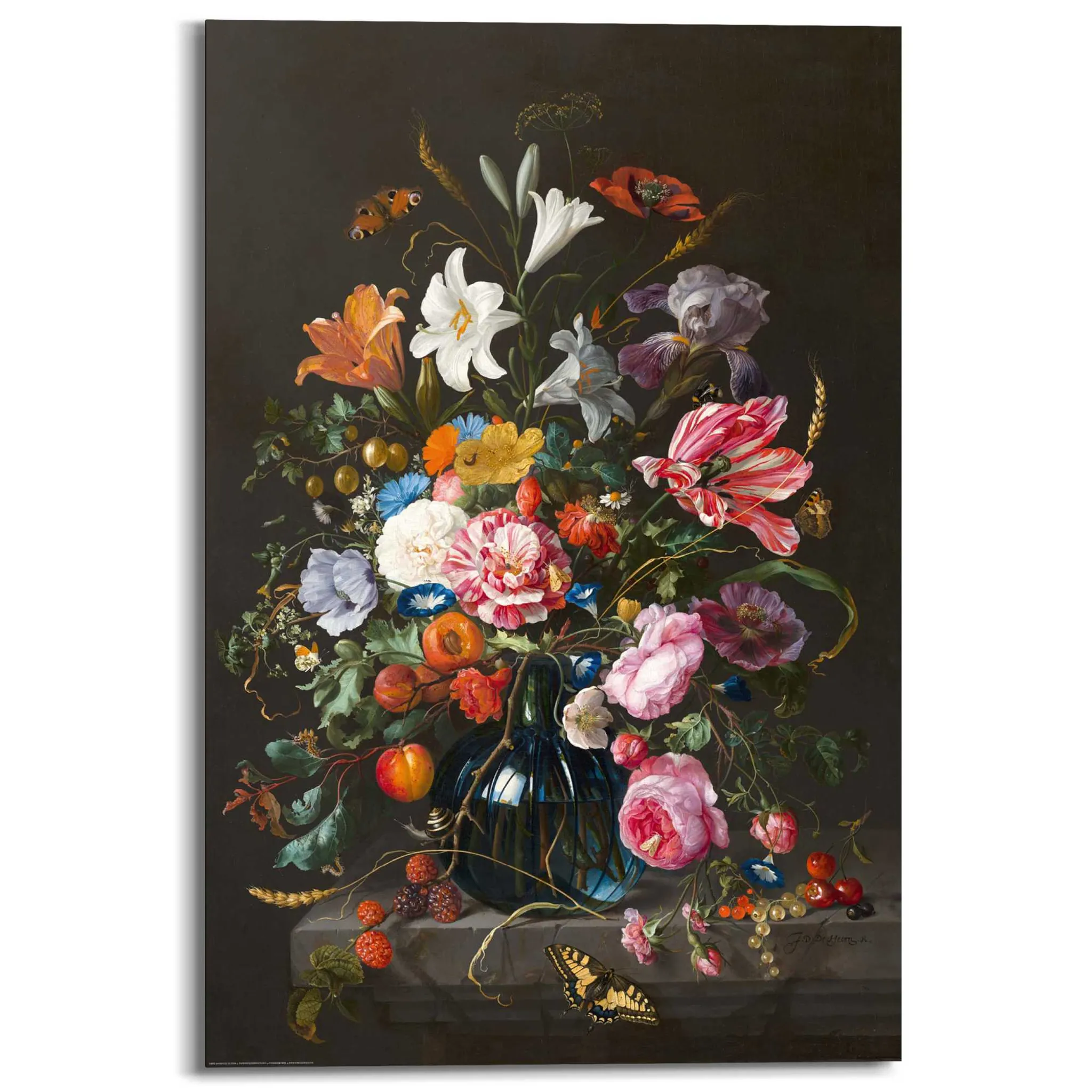 Wandbild Deco Panel De Heem Vase mit Blumen