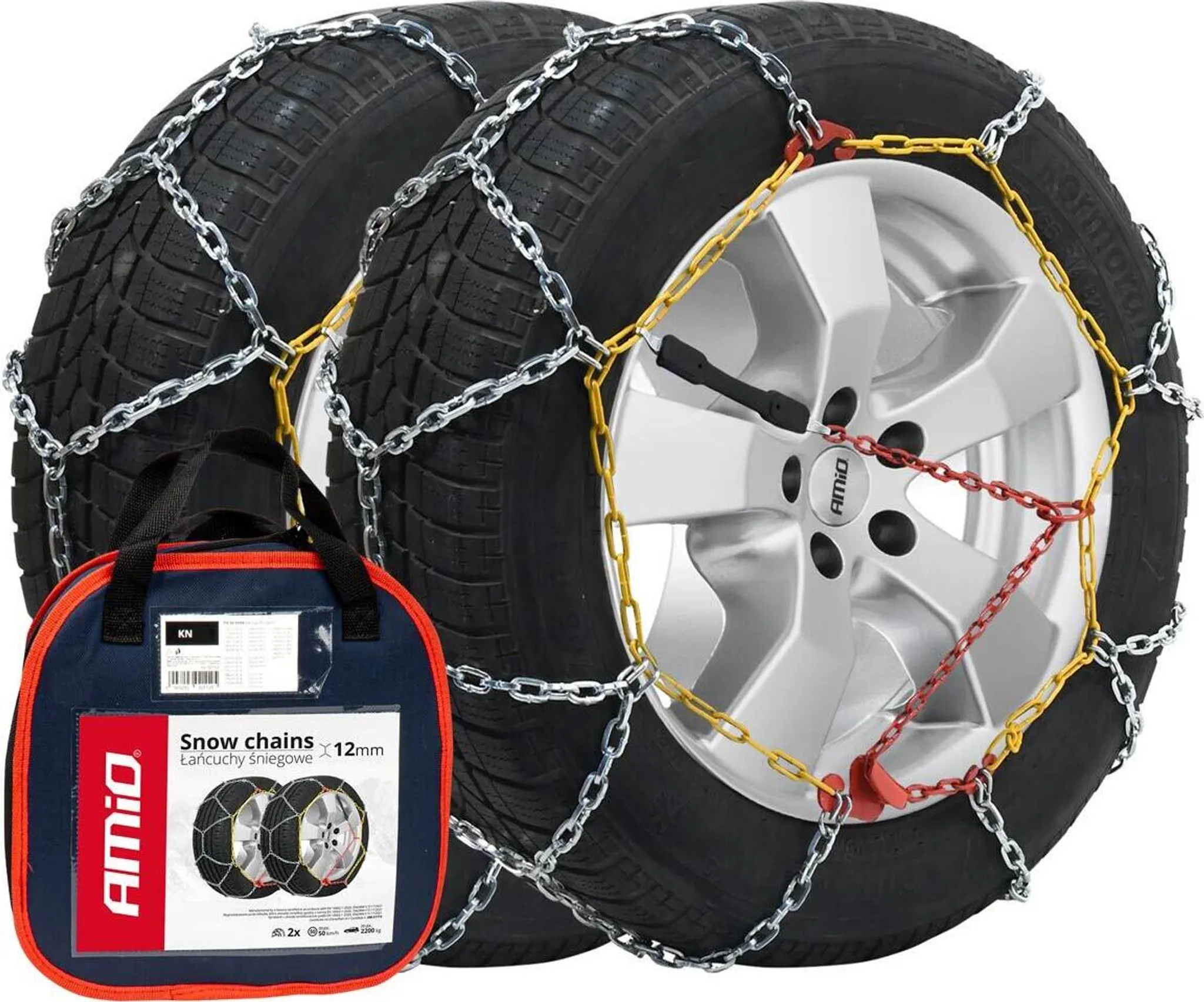 Calze Da Neve Omologate EN 16662-1 ACTIVE SERIES XL – Per Pneumatici 215/65R16 – Tecnologia 3D, Montaggio Rapido 2 Minuti