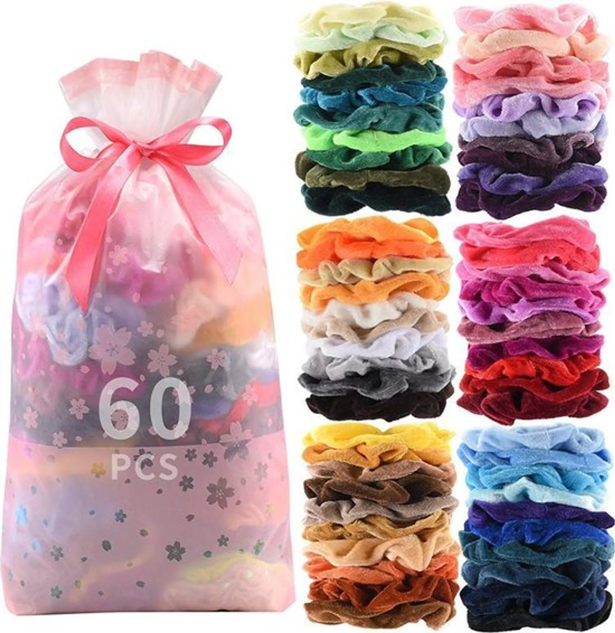 ZiYUEO Haarbänder 40 Farben elastisch für Frauen Mädchen Scrunchie Volltonfarbe Kopfbedeckung Pferdeschwanz Inhaber 