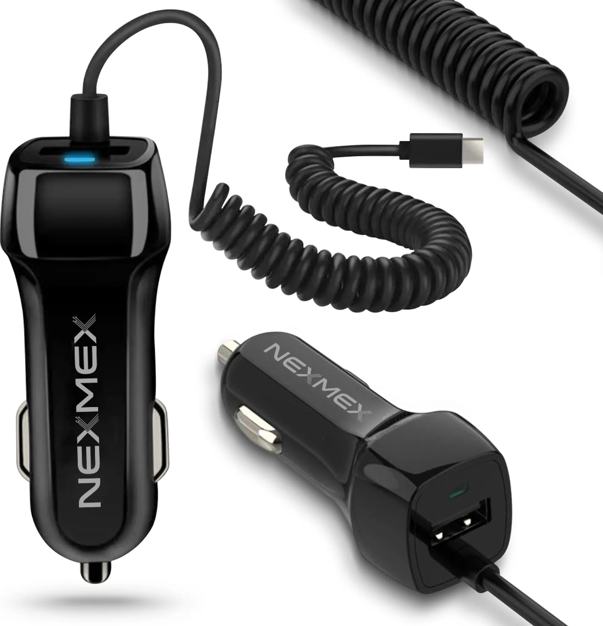 USB Type C Auto KFZ Ladekabel Kabel Schnell Ladegerät Für Handy Smartphone