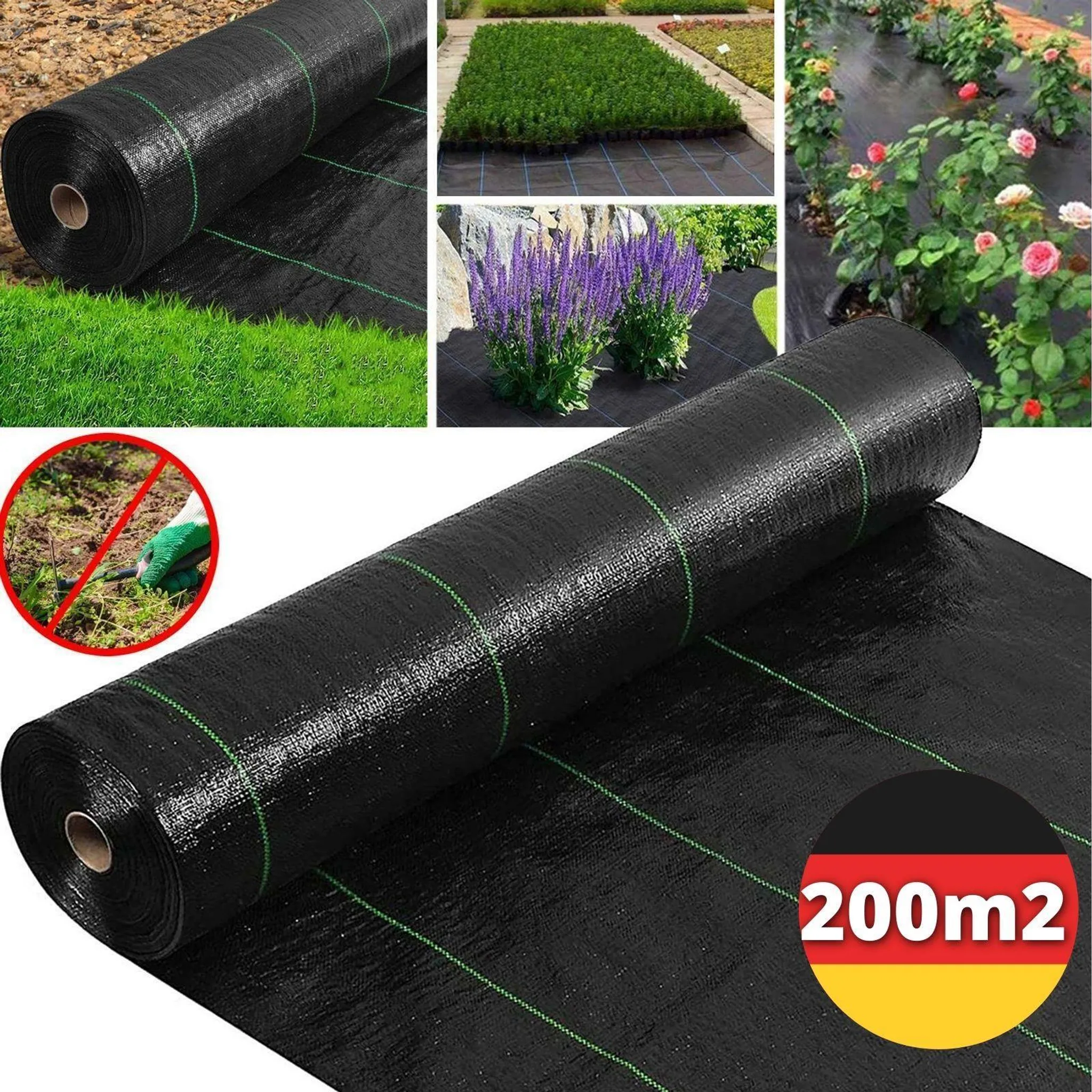 50m X 1m Unkrautvlies PES Garten Bodengewebe Unkrautfolie Mulchvlies 190g UV %% - Foto 6