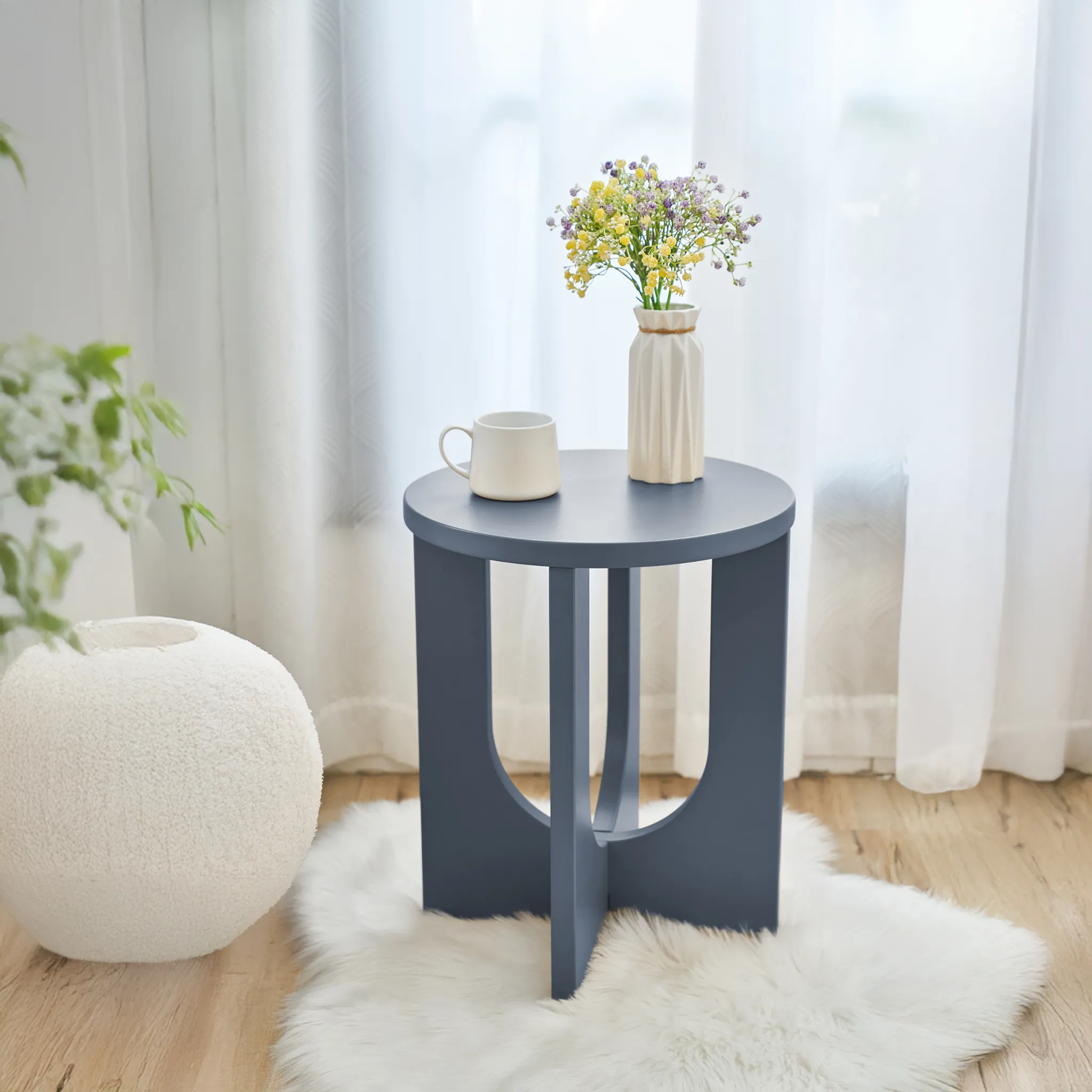 Coffee Table Moderno Tavolino Decorativo In Legno 30x30 Cm - Tavolino Bassino Grigio Talpa Per Soggiorno, Sala O Camera Tavolino Multifunzione